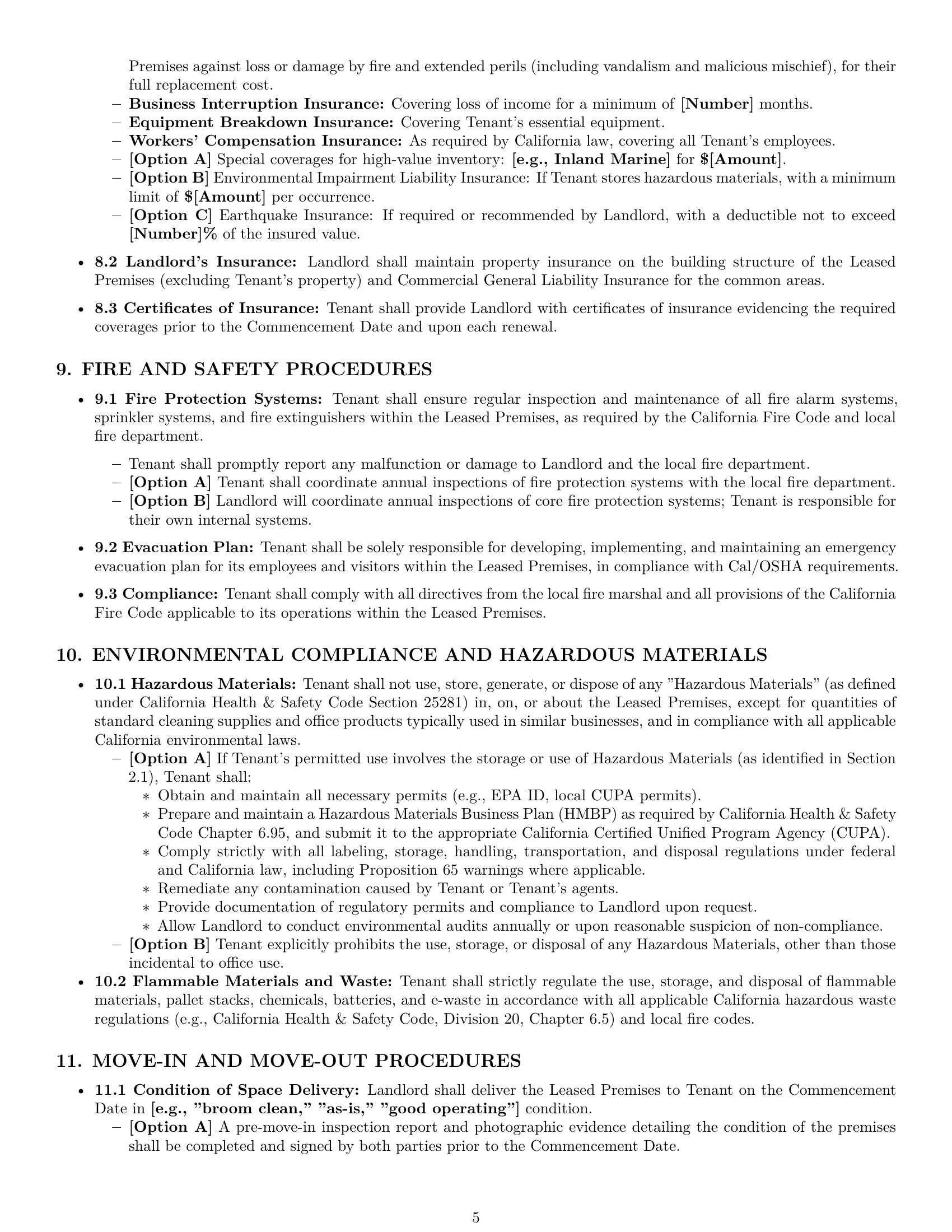 Preview page 5 of Pro California warehouse lease agreement template