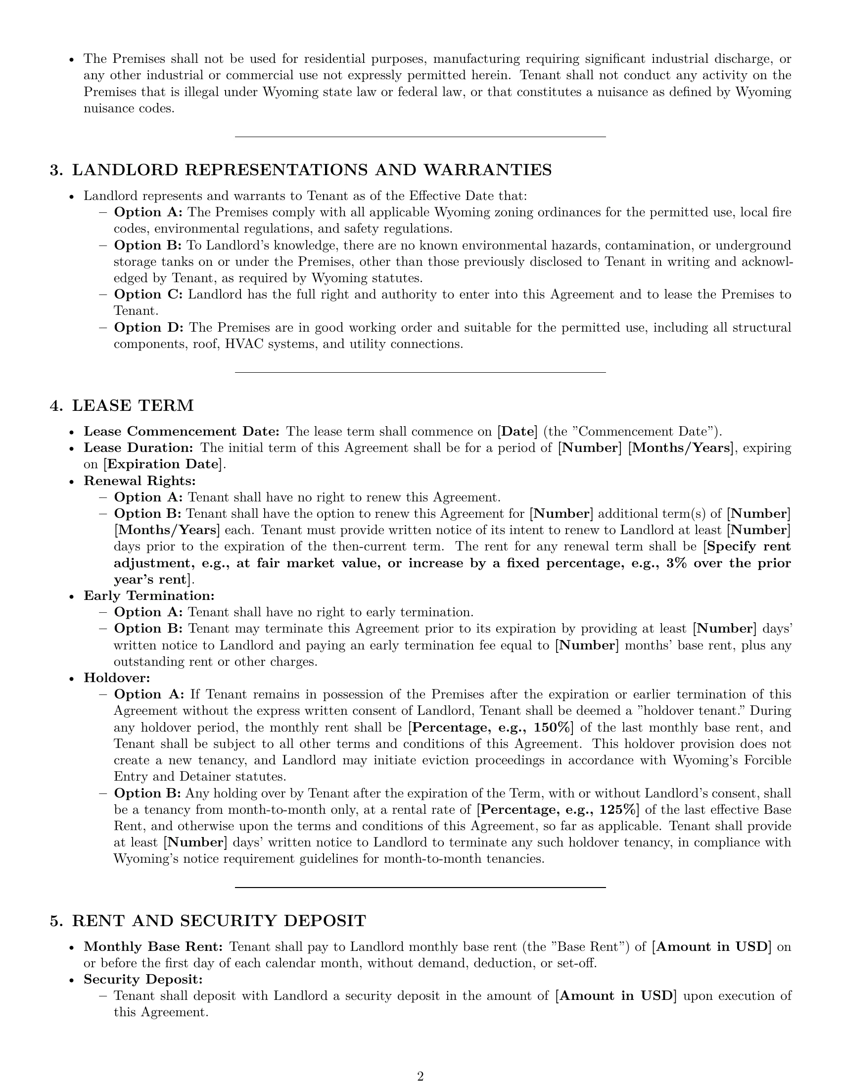 Preview page 2 of Pro Wyoming warehouse lease agreement template