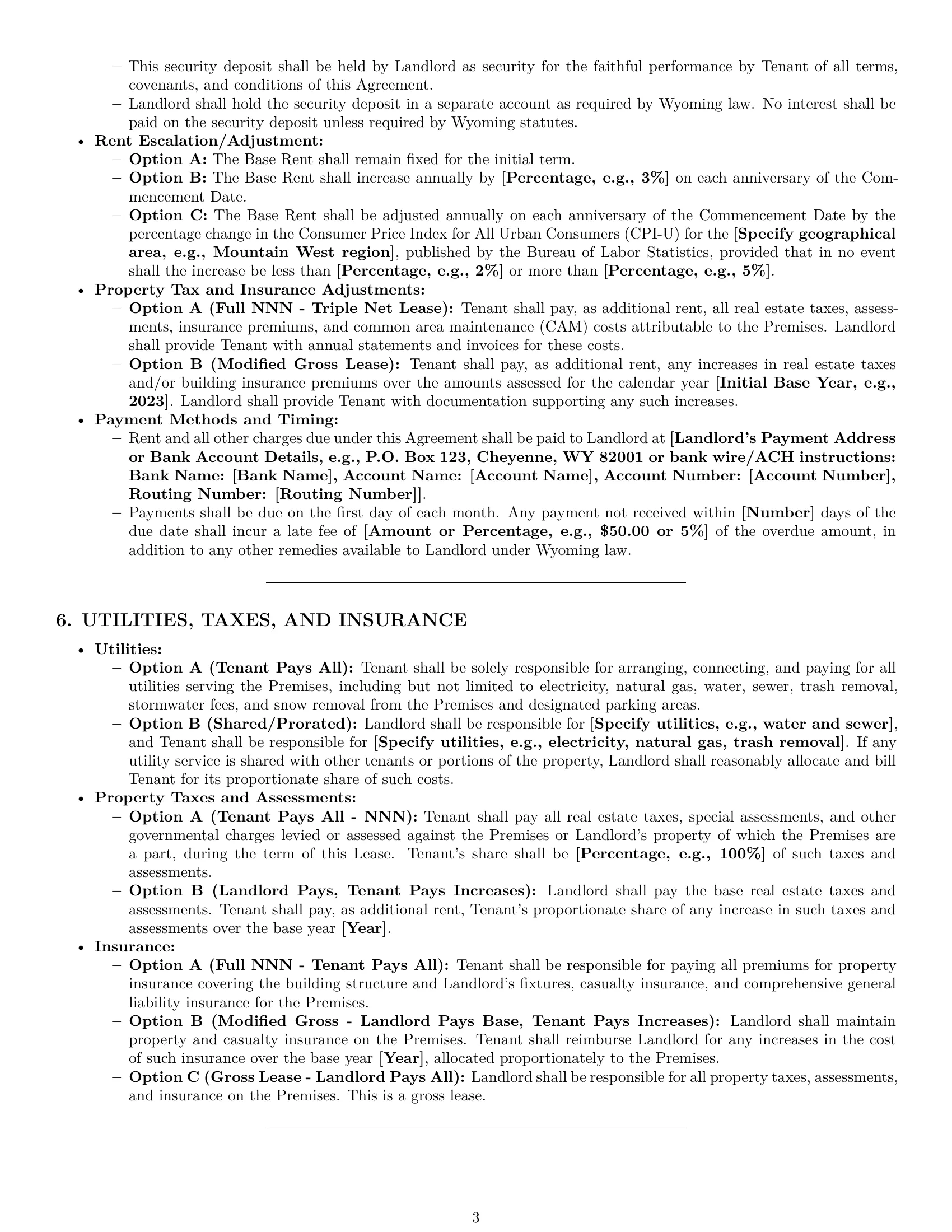 Preview page 3 of Pro Wyoming warehouse lease agreement template