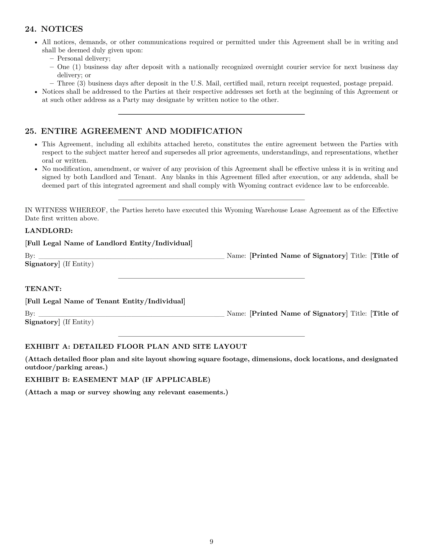 Preview page 9 of Pro Wyoming warehouse lease agreement template