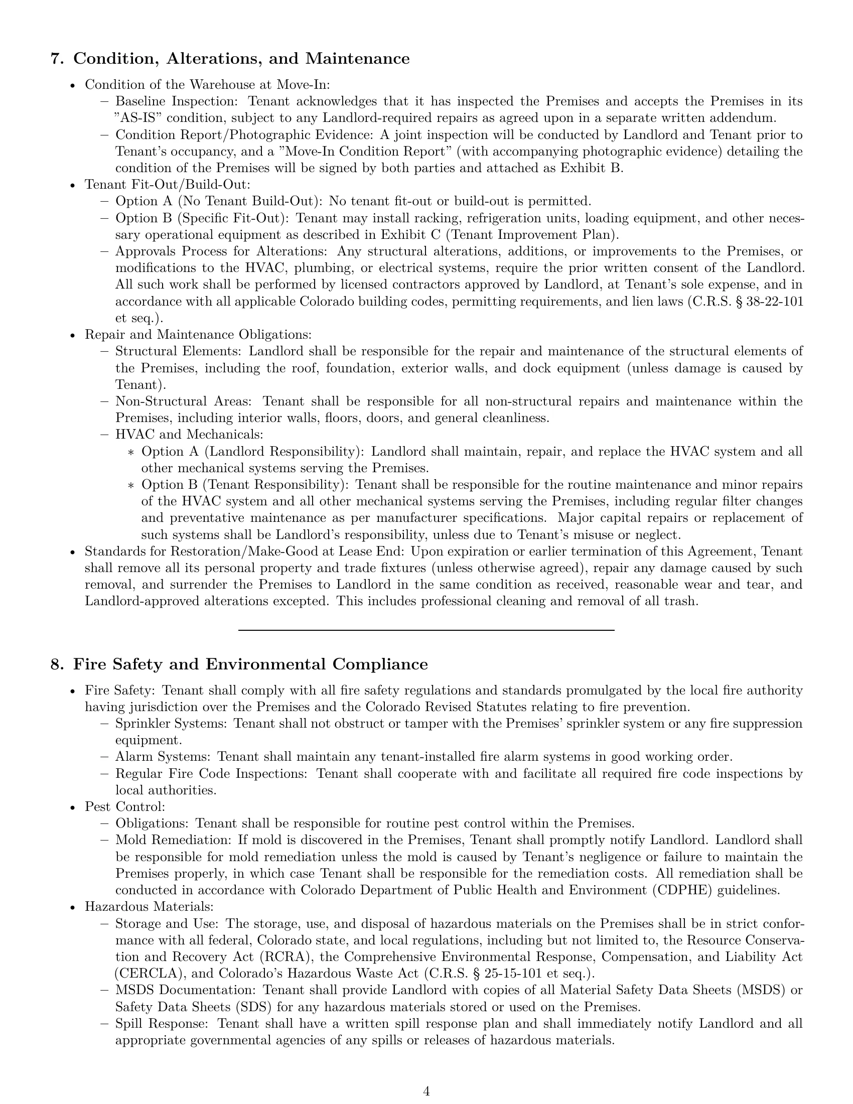 Preview page 4 of Pro Colorado warehouse lease agreement template