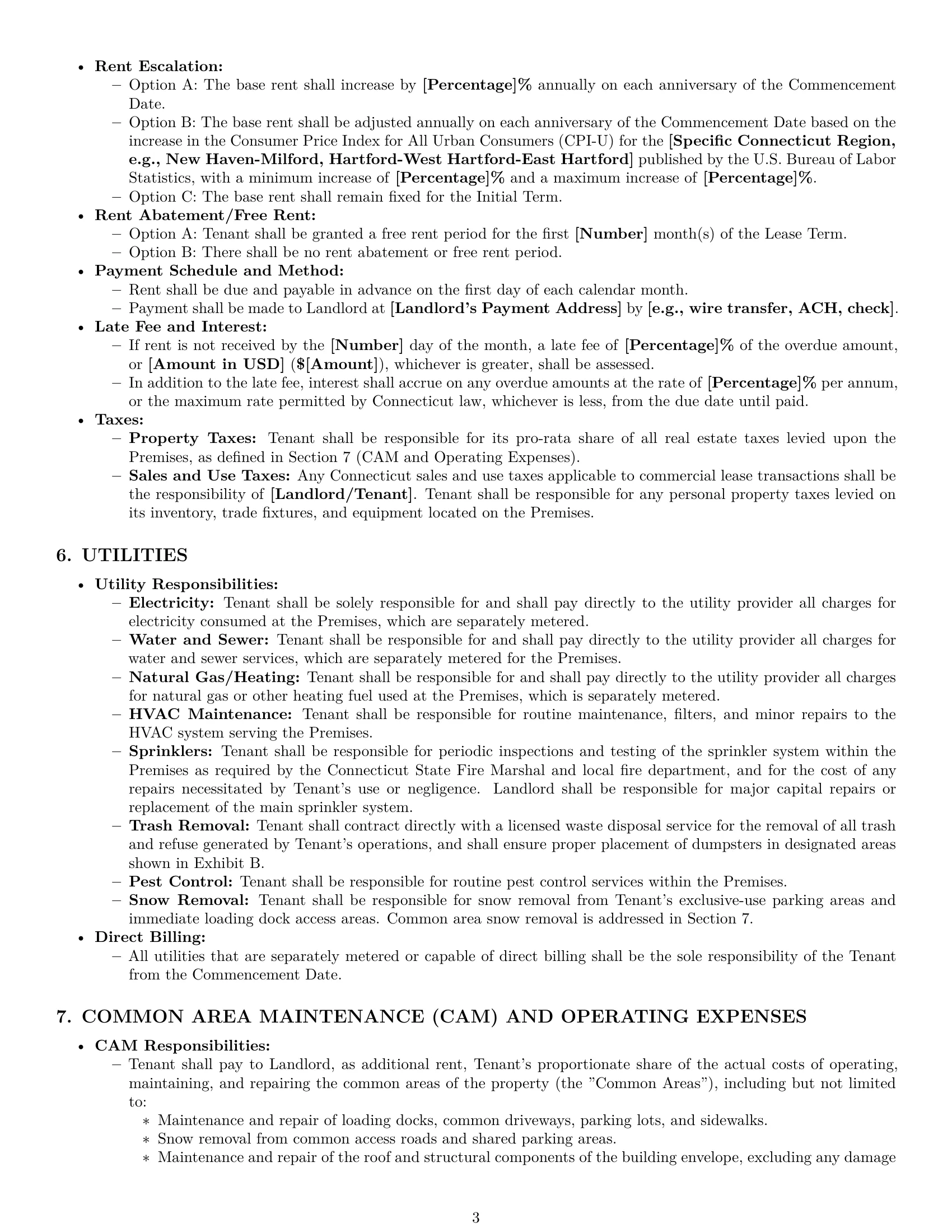 Preview page 3 of Pro Connecticut warehouse lease agreement template