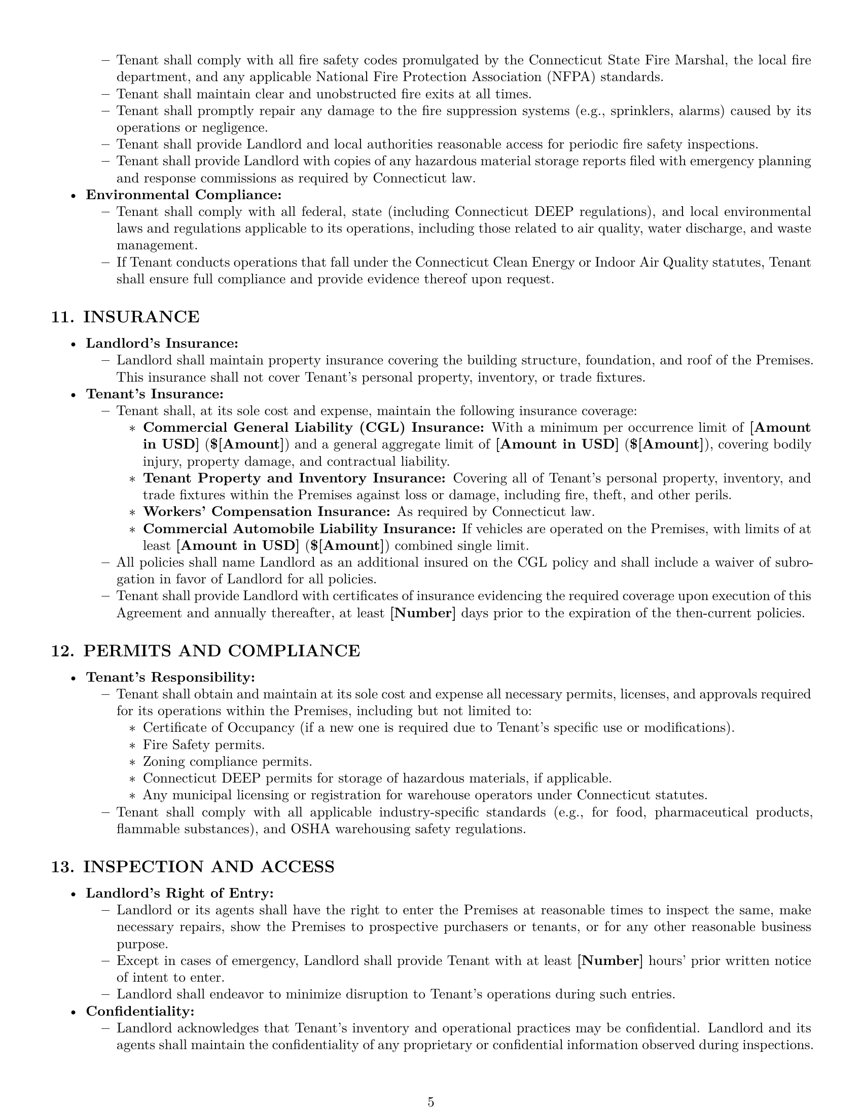 Preview page 5 of Pro Connecticut warehouse lease agreement template