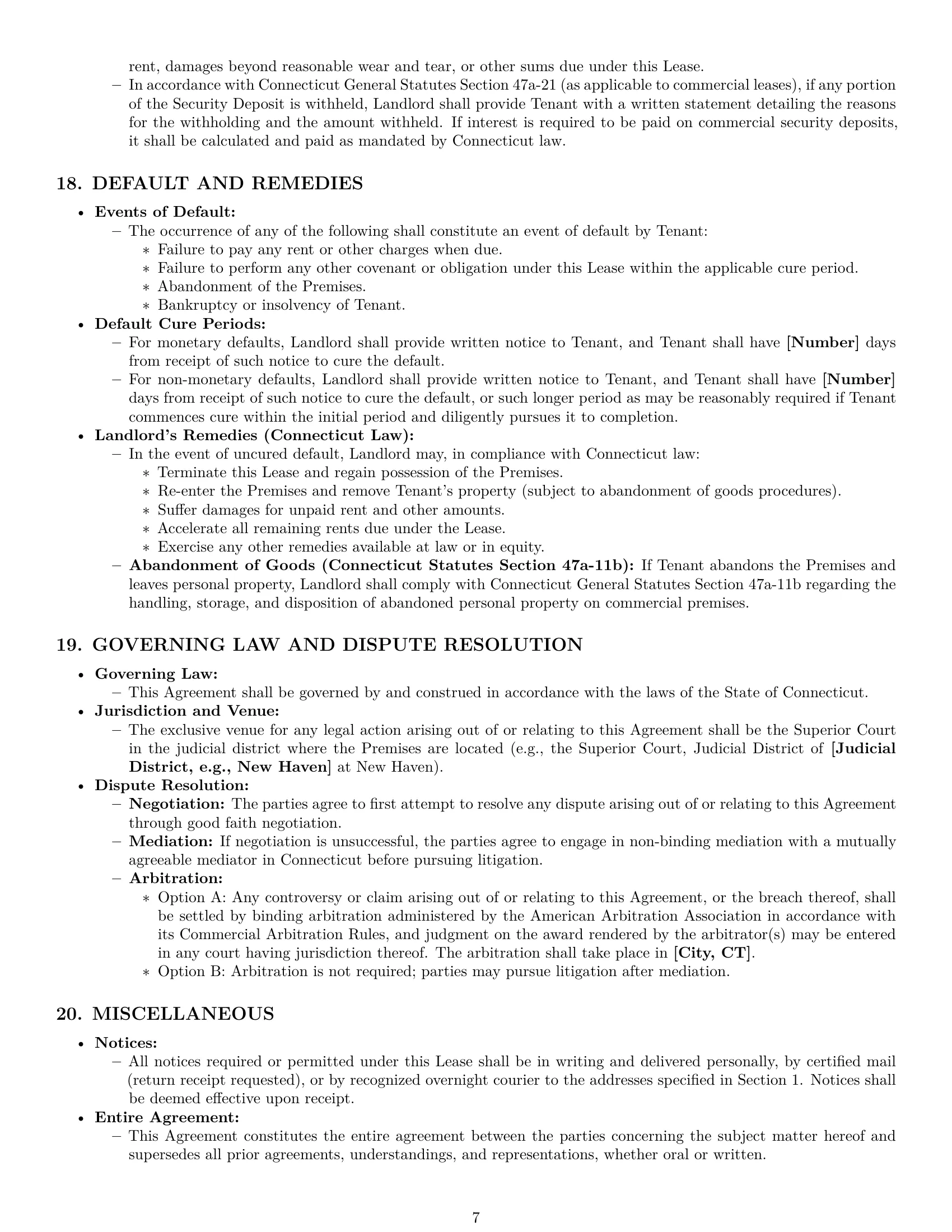 Preview page 7 of Pro Connecticut warehouse lease agreement template