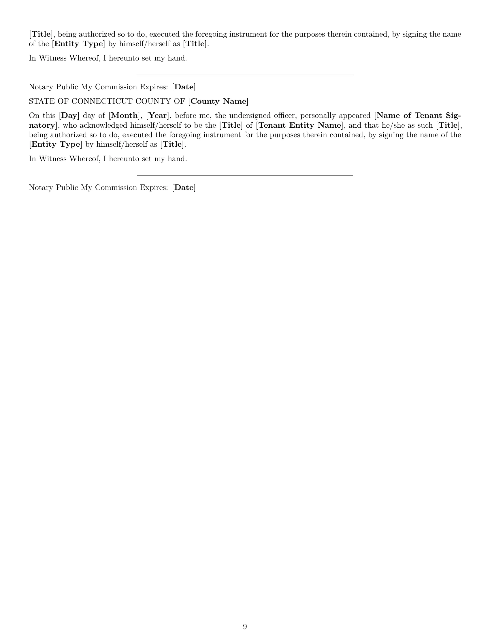 Preview page 9 of Pro Connecticut warehouse lease agreement template
