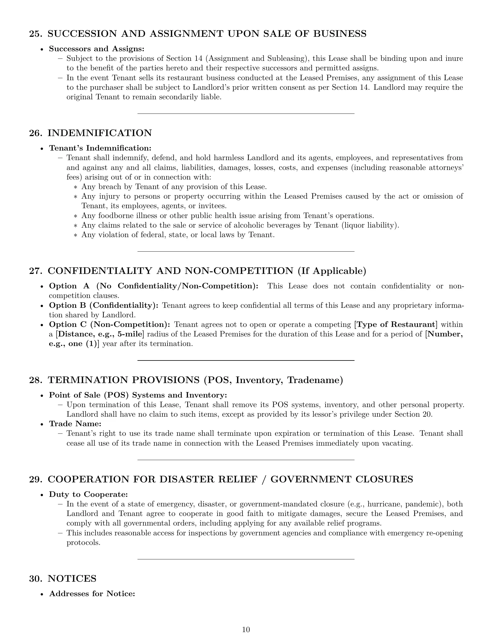 Preview page 10 of Pro Louisiana restaurant lease agreement template