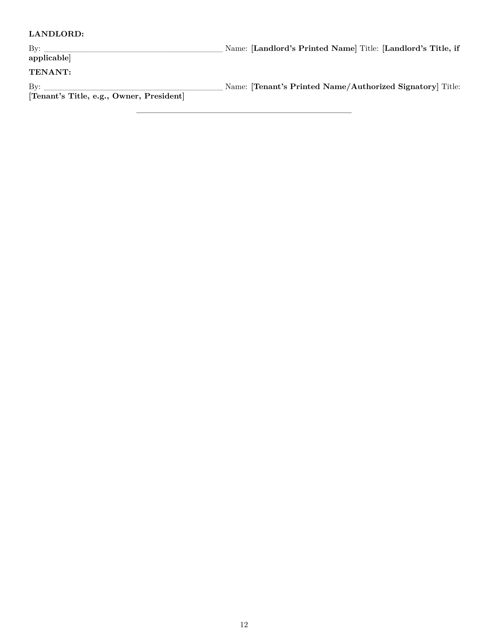 Preview page 12 of Pro Louisiana restaurant lease agreement template