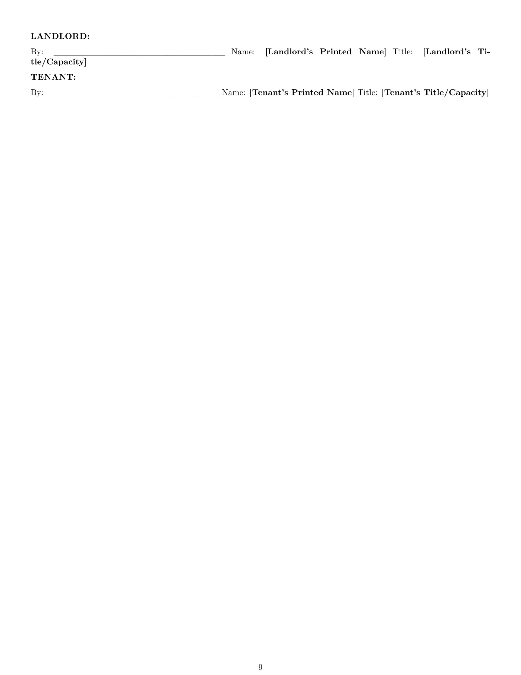 Preview page 9 of Pro Maine restaurant lease agreement template