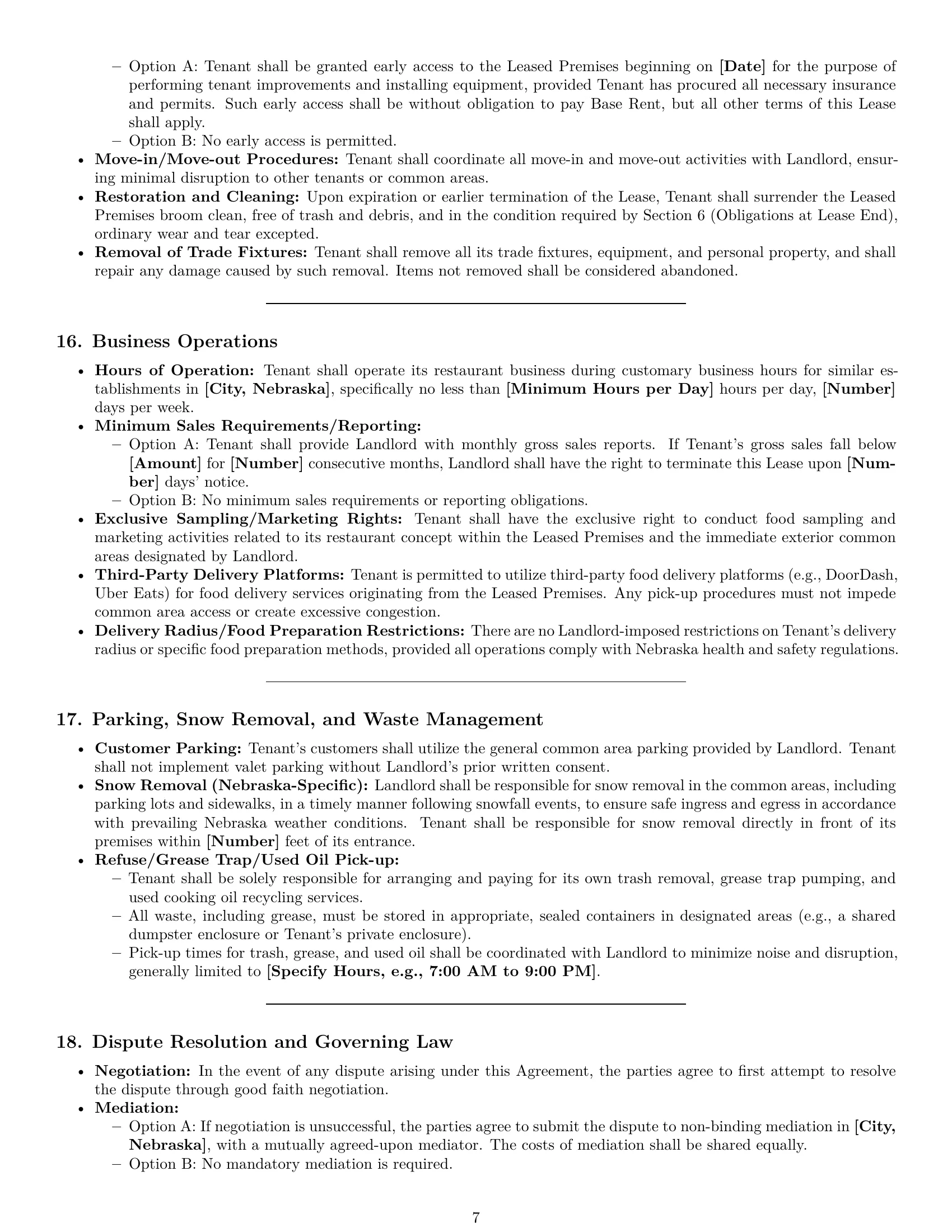 Preview page 7 of Pro Nebraska restaurant lease agreement template
