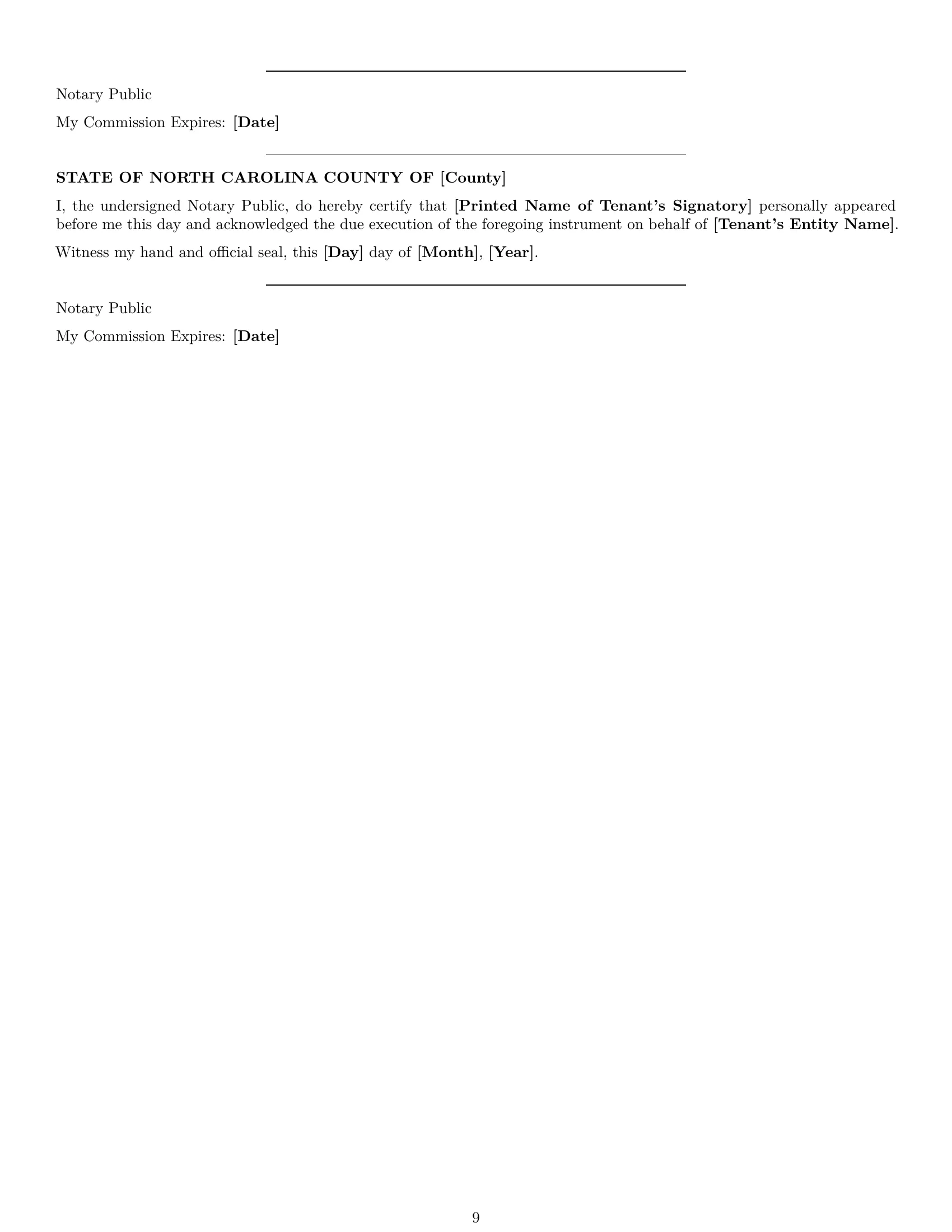 Preview page 9 of Pro North Carolina restaurant lease agreement template