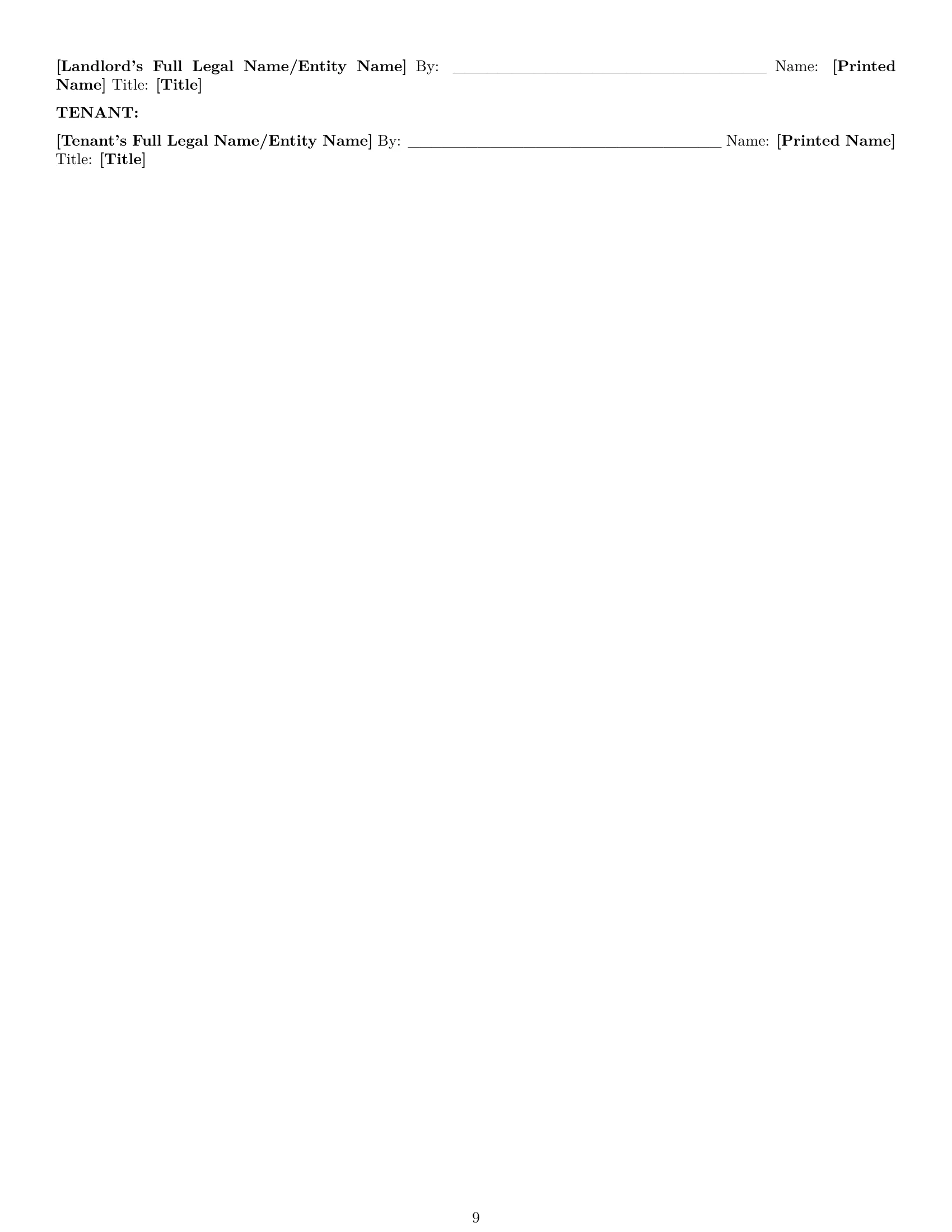 Preview page 9 of Pro Texas restaurant lease agreement template