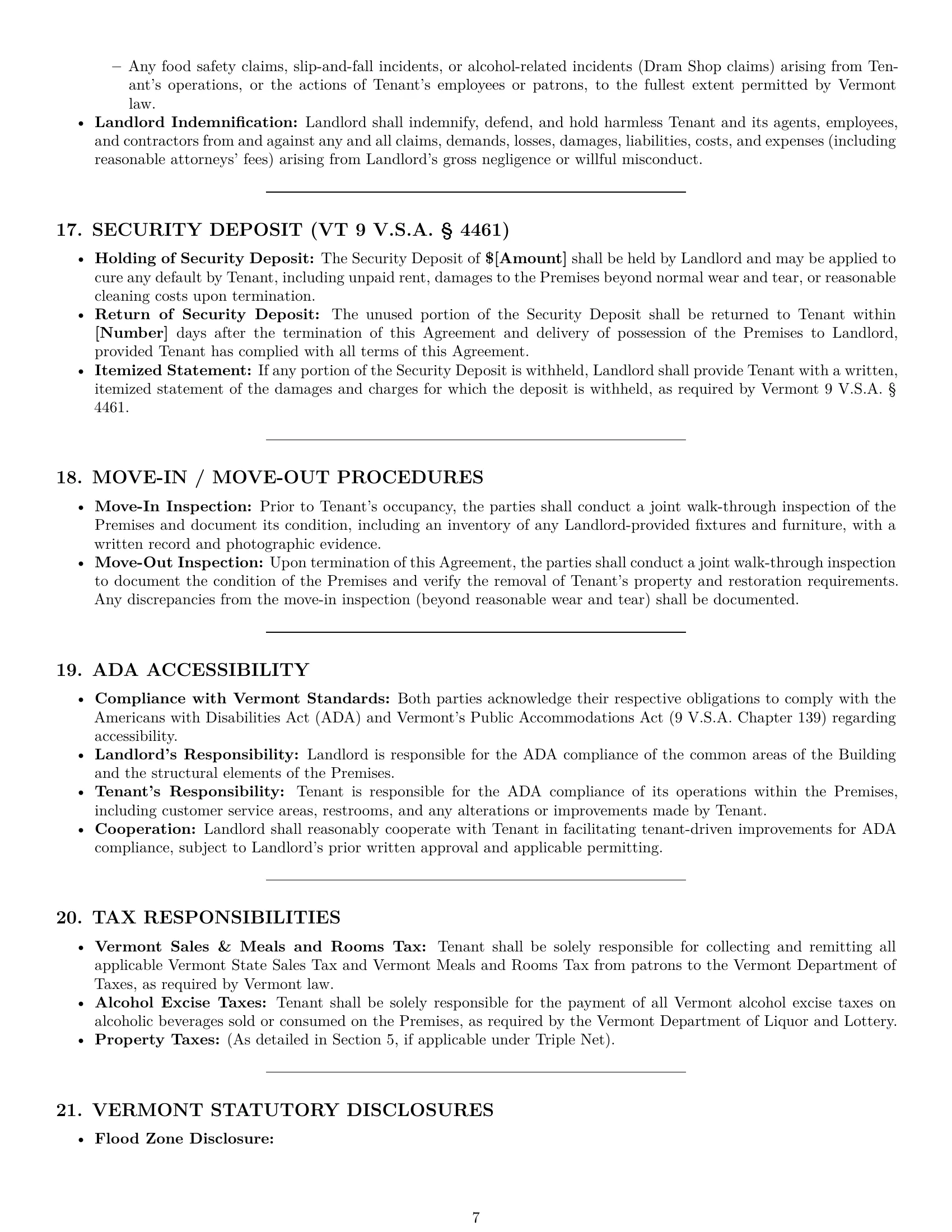 Preview page 7 of Pro Vermont restaurant lease agreement template