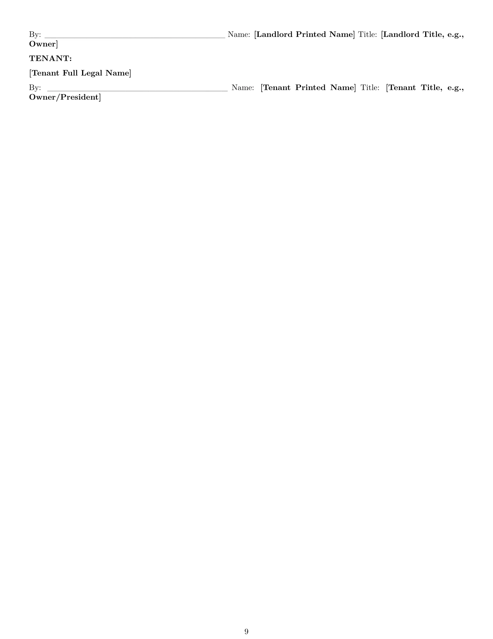 Preview page 9 of Pro Vermont restaurant lease agreement template