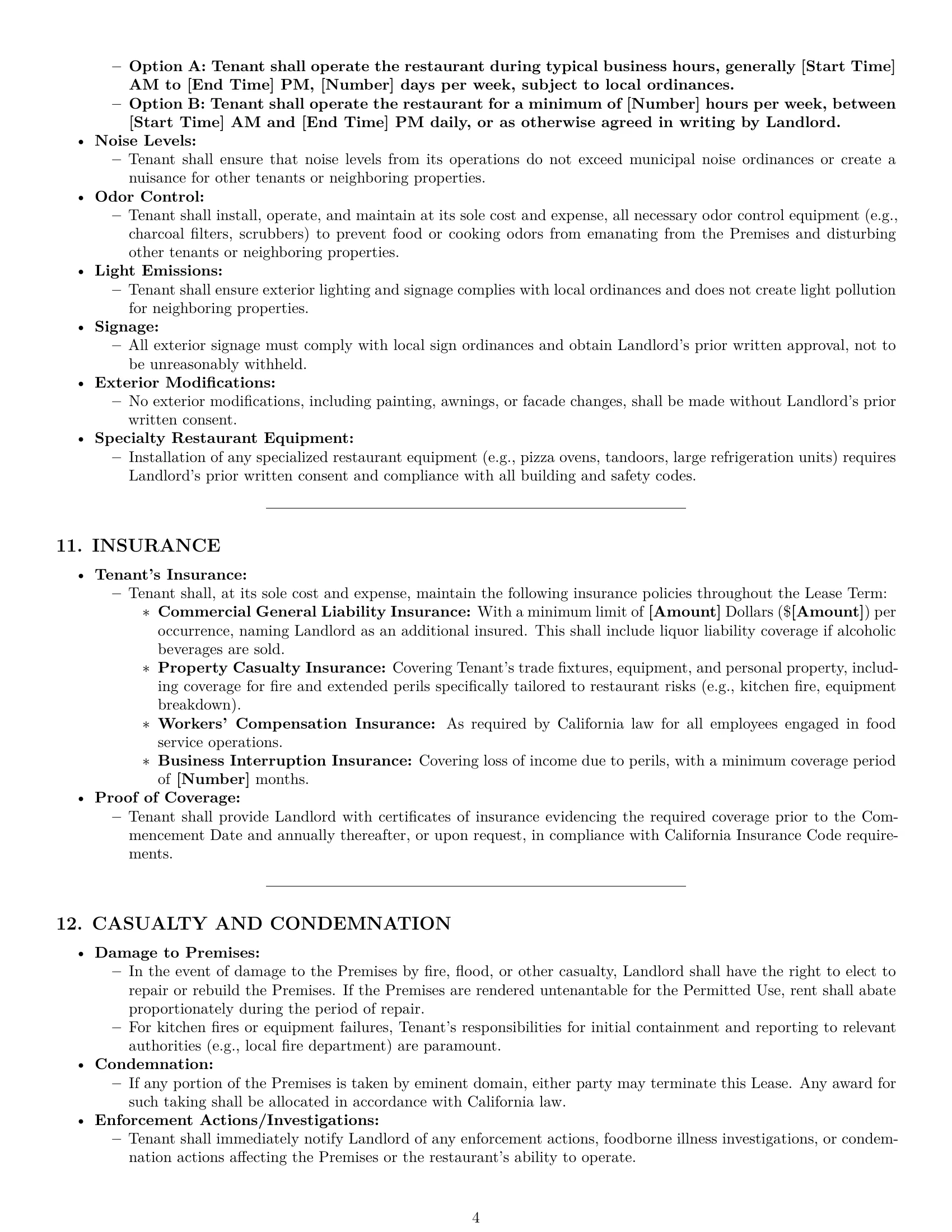 Preview page 4 of Pro California restaurant lease agreement template
