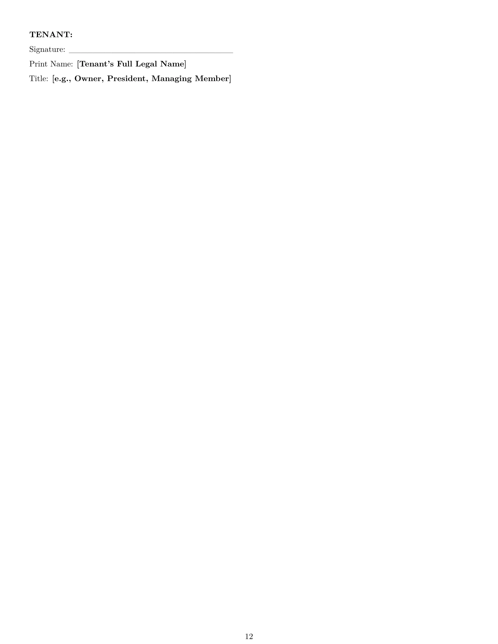 Preview page 12 of Pro Delaware restaurant lease agreement template