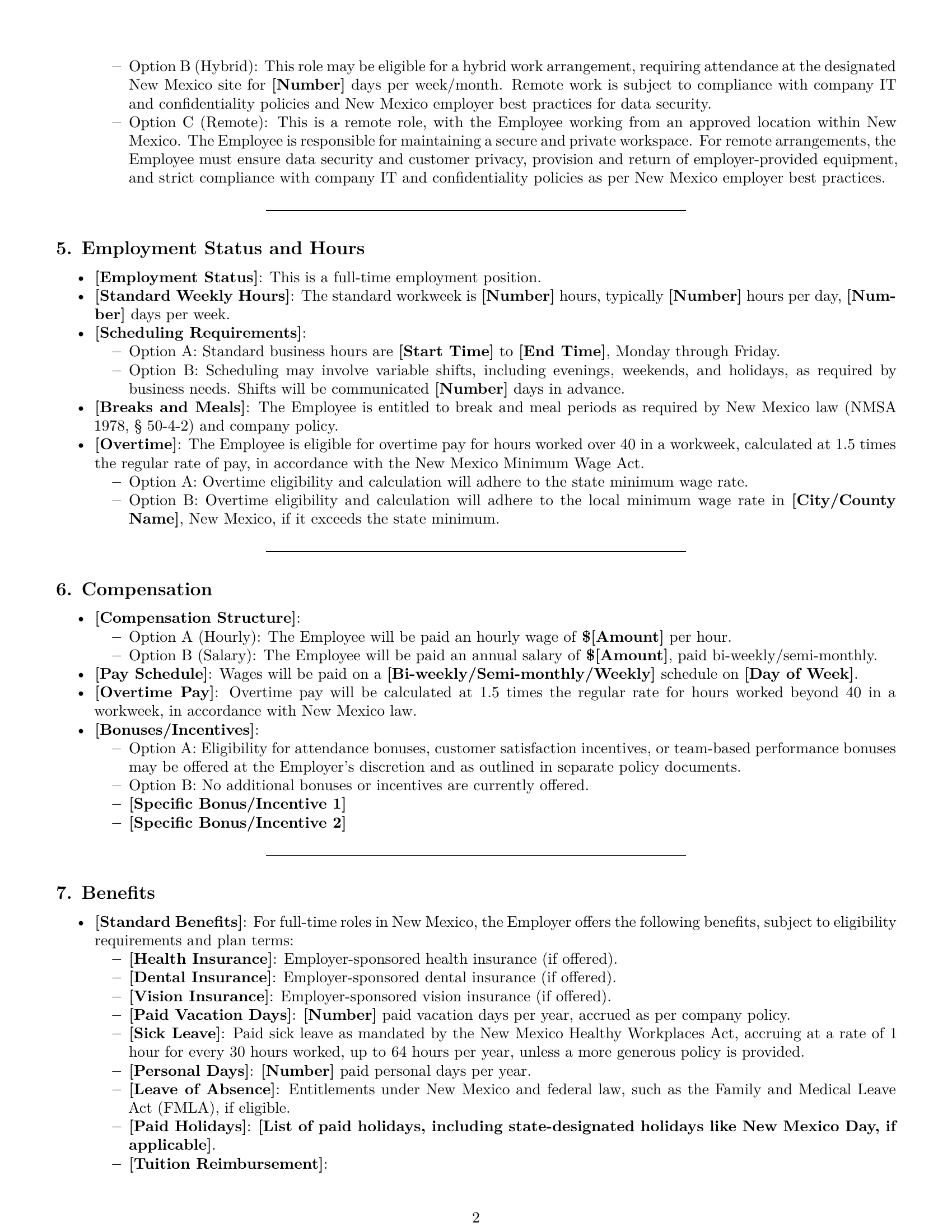 Preview page 2 of Pro New Mexico customer service representative employment contract template