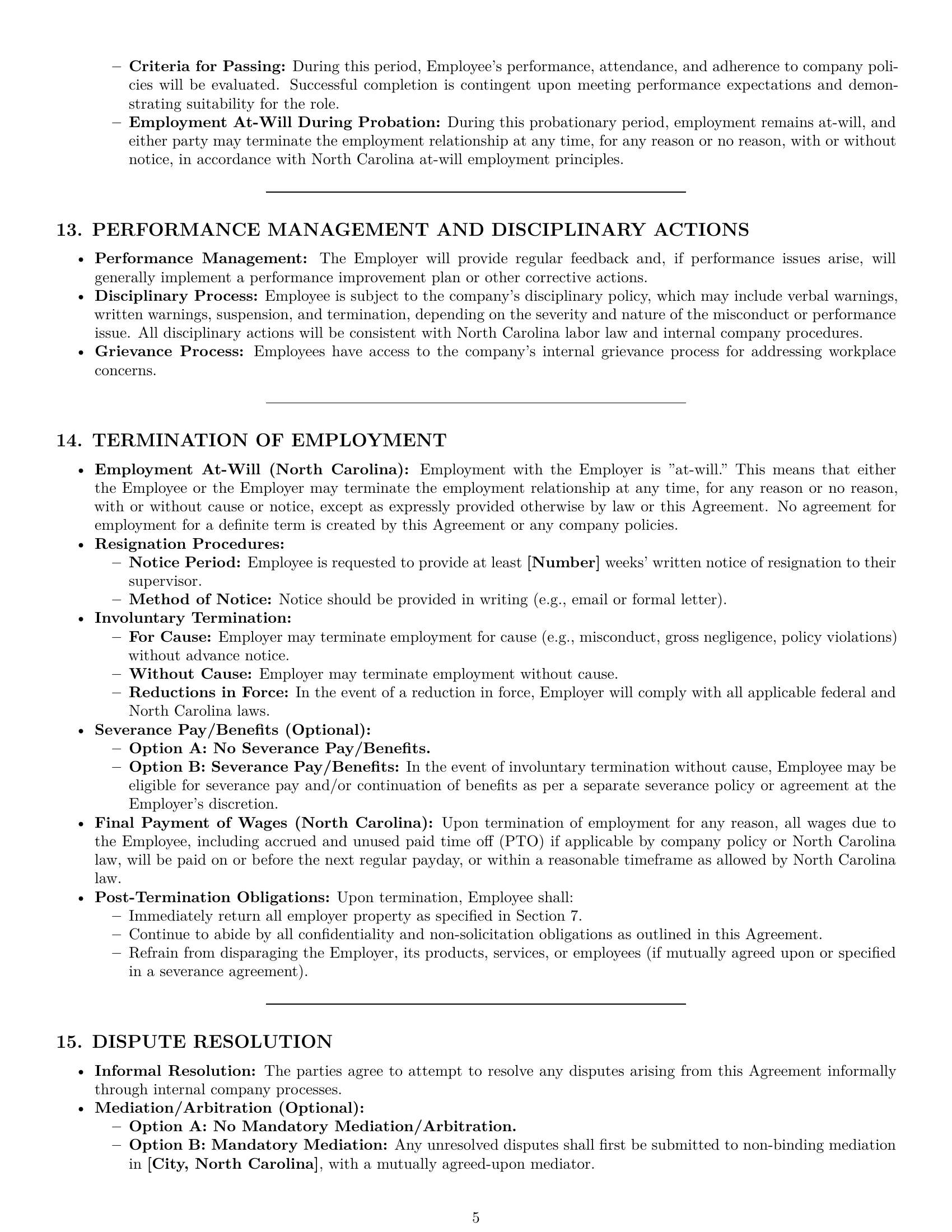 Preview page 5 of Pro North Carolina customer service representative employment contract template
