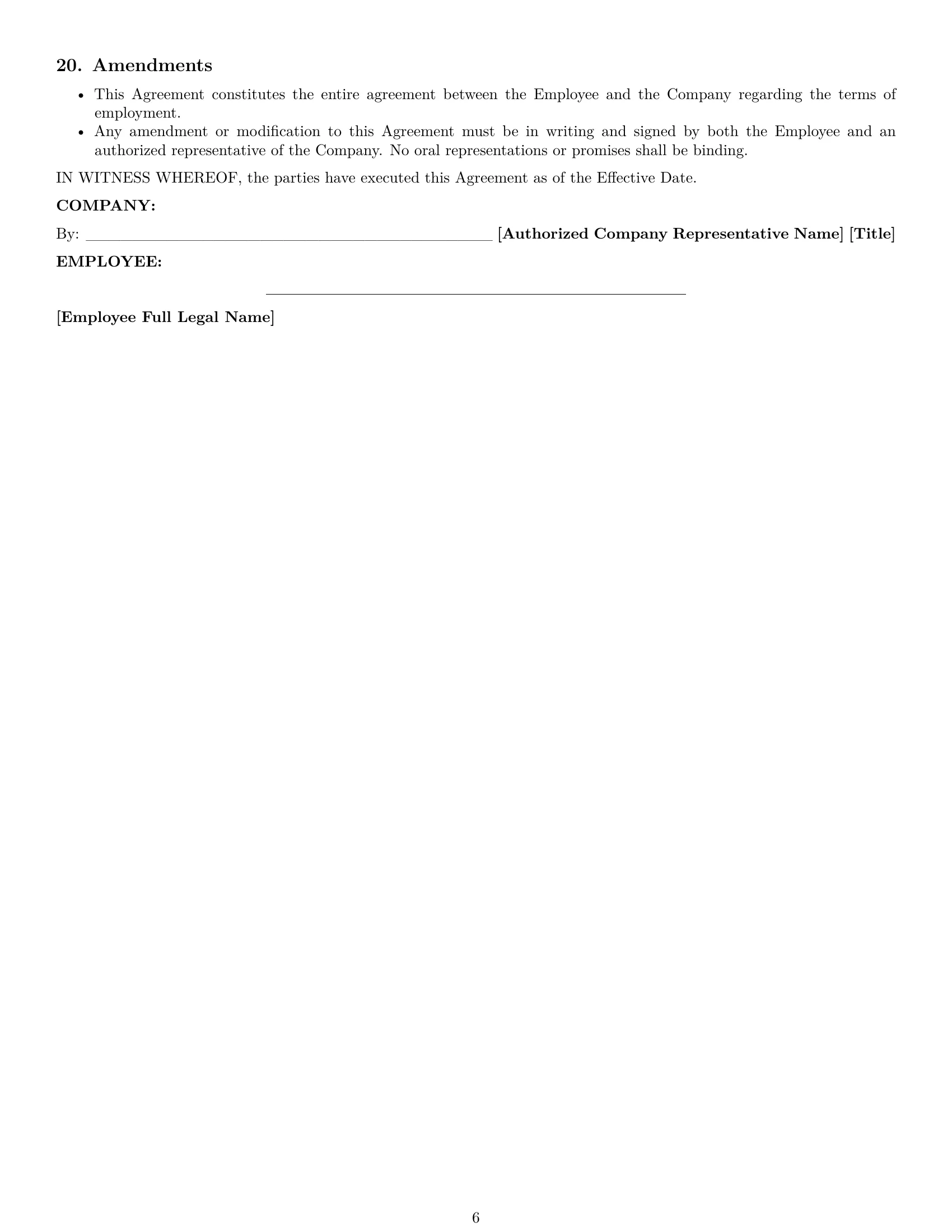 Preview page 6 of Pro Ohio customer service representative employment contract template