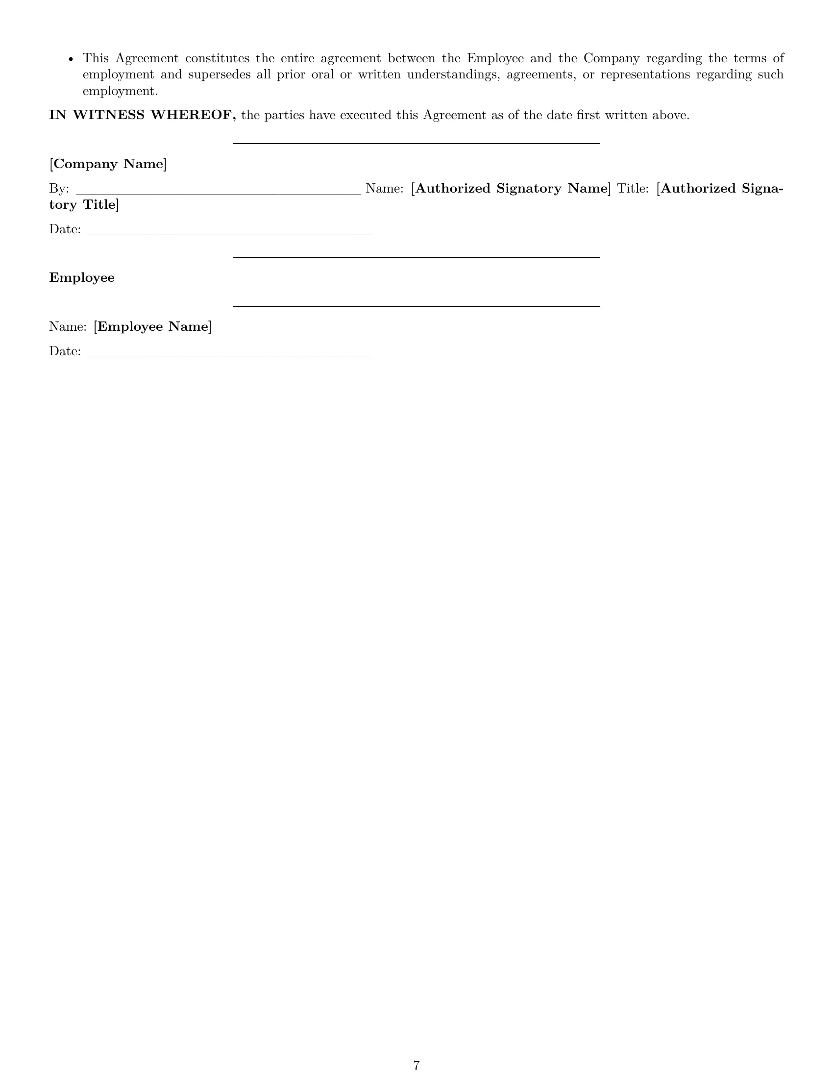Preview page 7 of Pro Pennsylvania customer service representative employment contract template