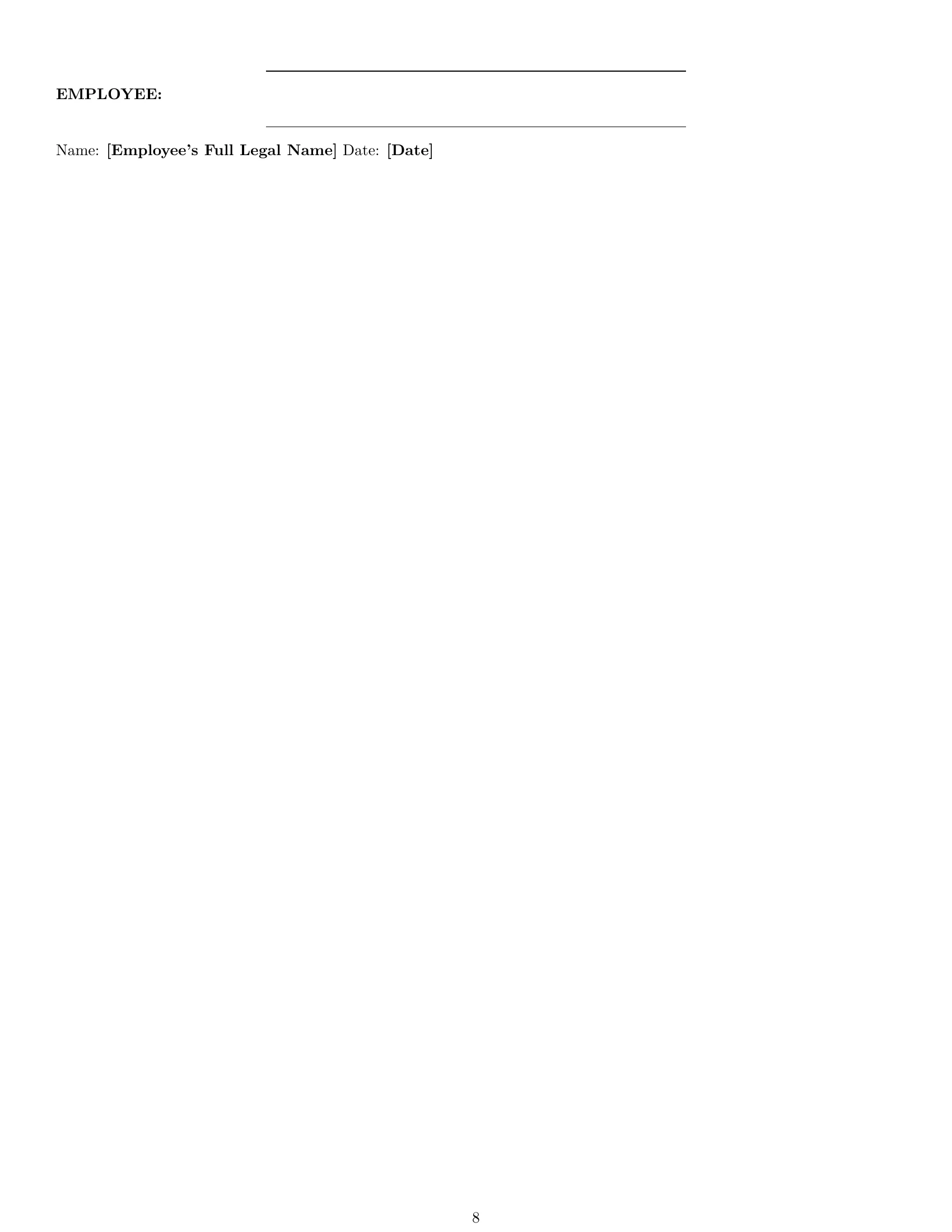 Preview page 8 of Pro Tennessee customer service representative employment contract template