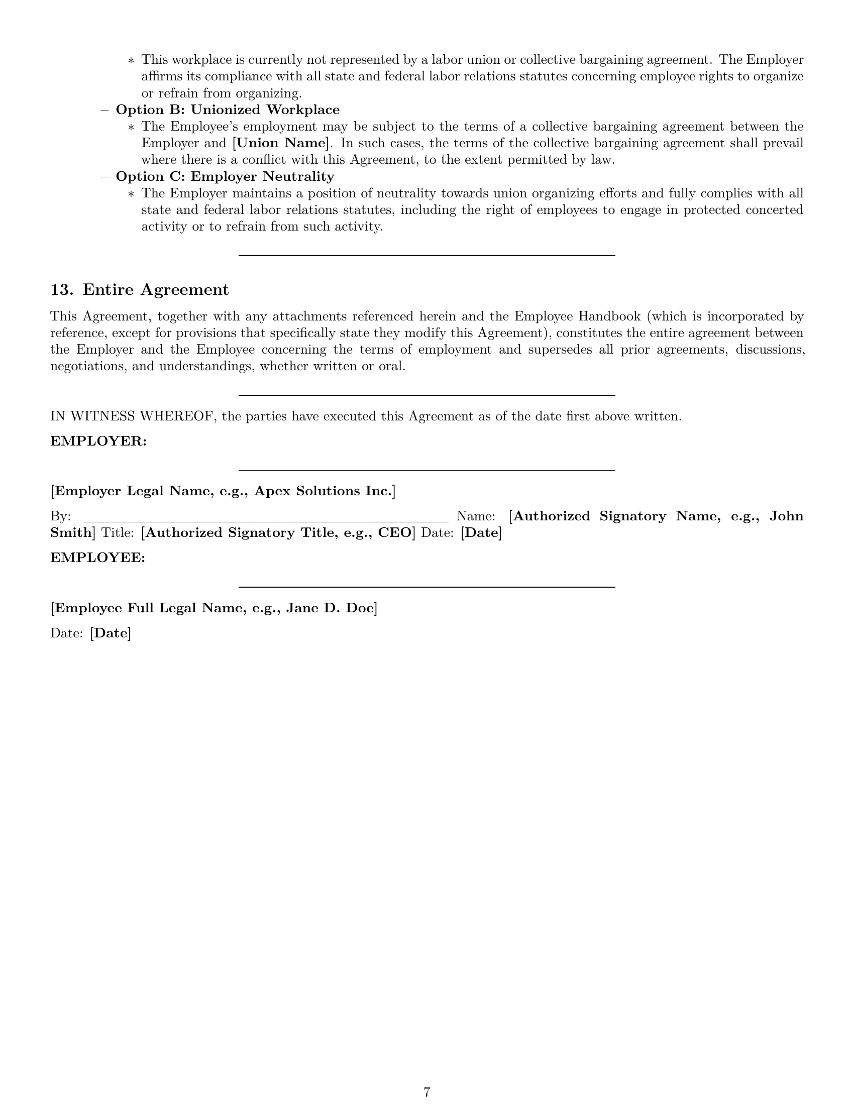 Preview page 7 of Pro Washington customer service representative employment contract template