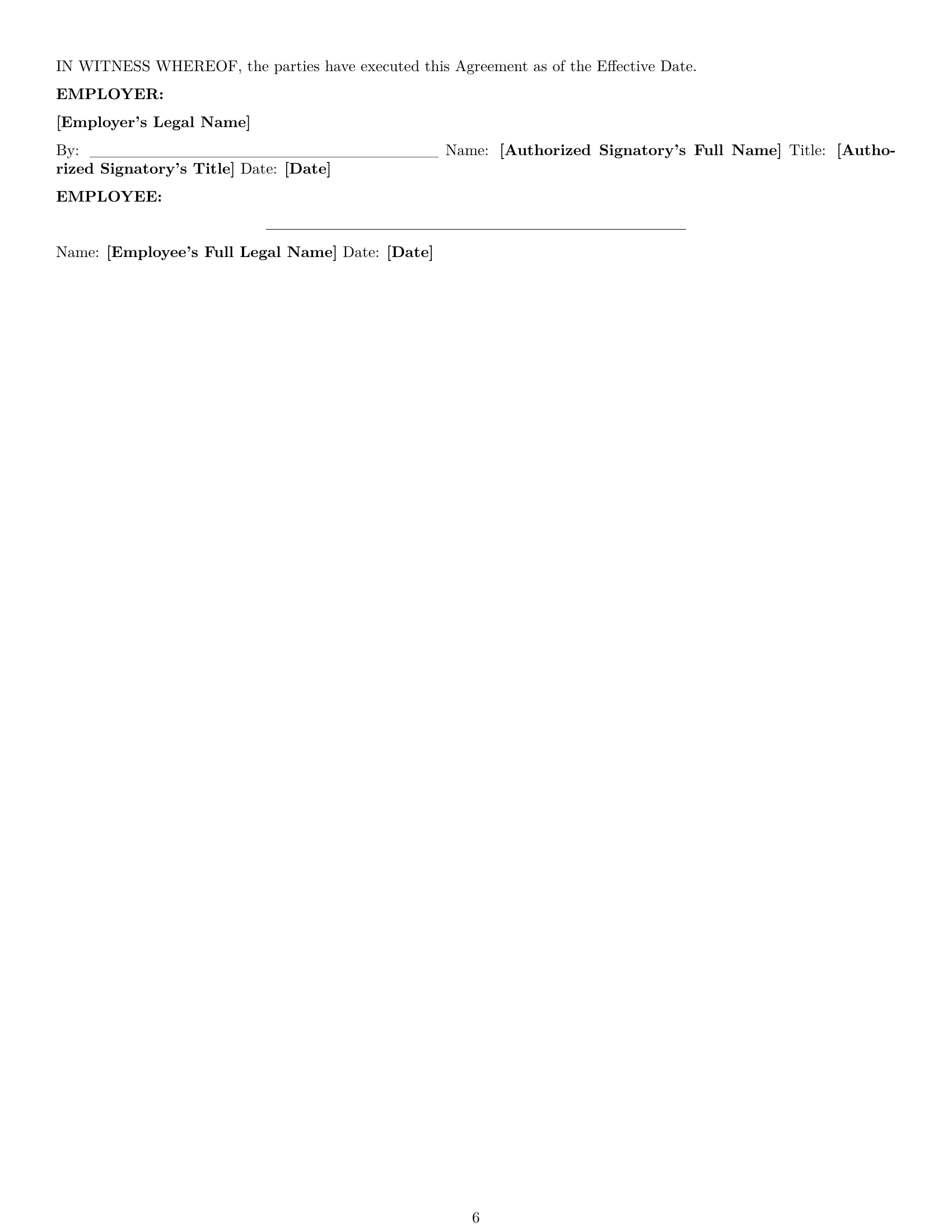 Preview page 6 of Pro Louisiana call center representative employment contract template