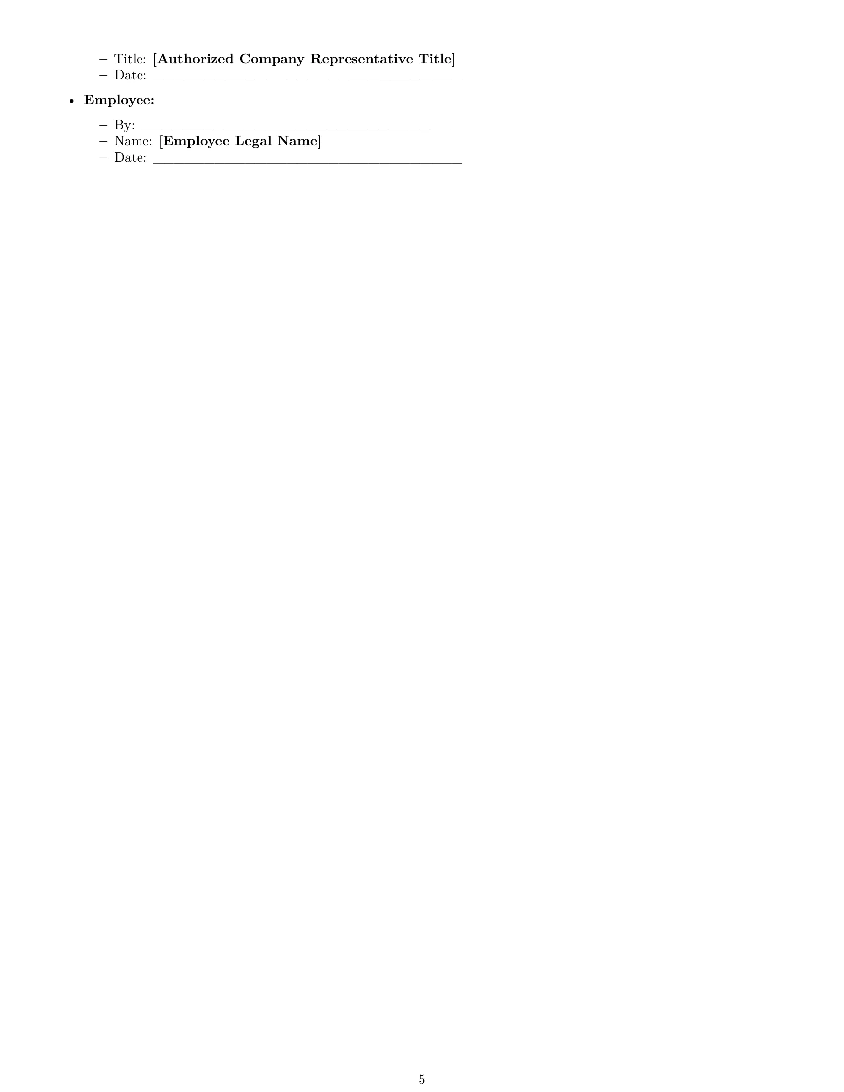 Preview page 5 of Pro Missouri call center representative employment contract template