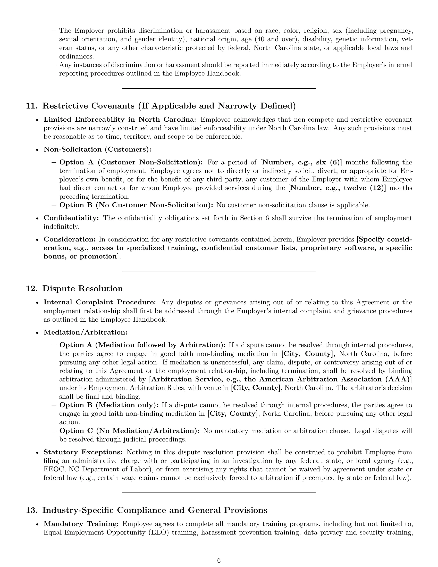 Preview page 6 of Pro North Carolina call center representative employment contract template