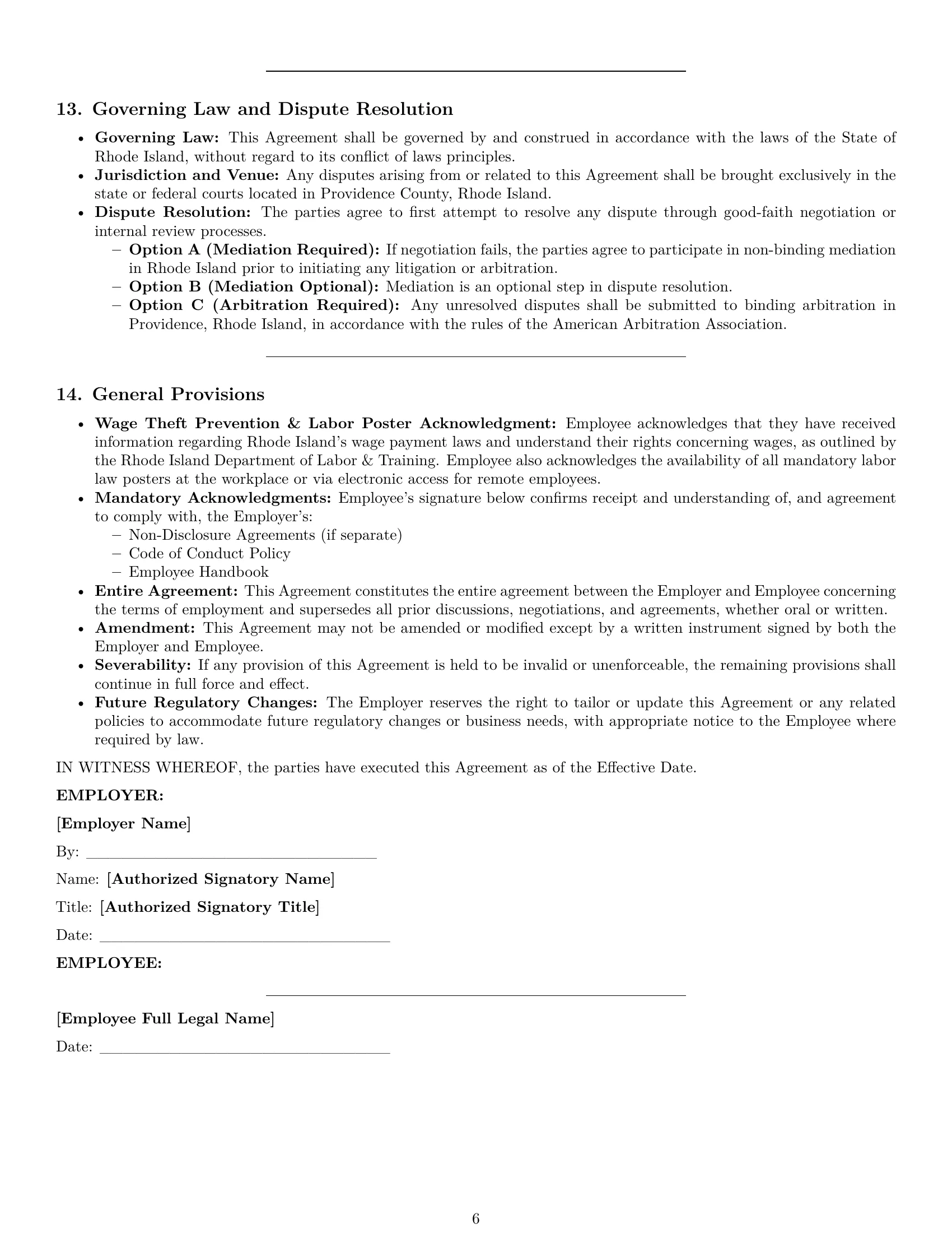 Preview page 6 of Pro Rhode Island call center representative employment contract template