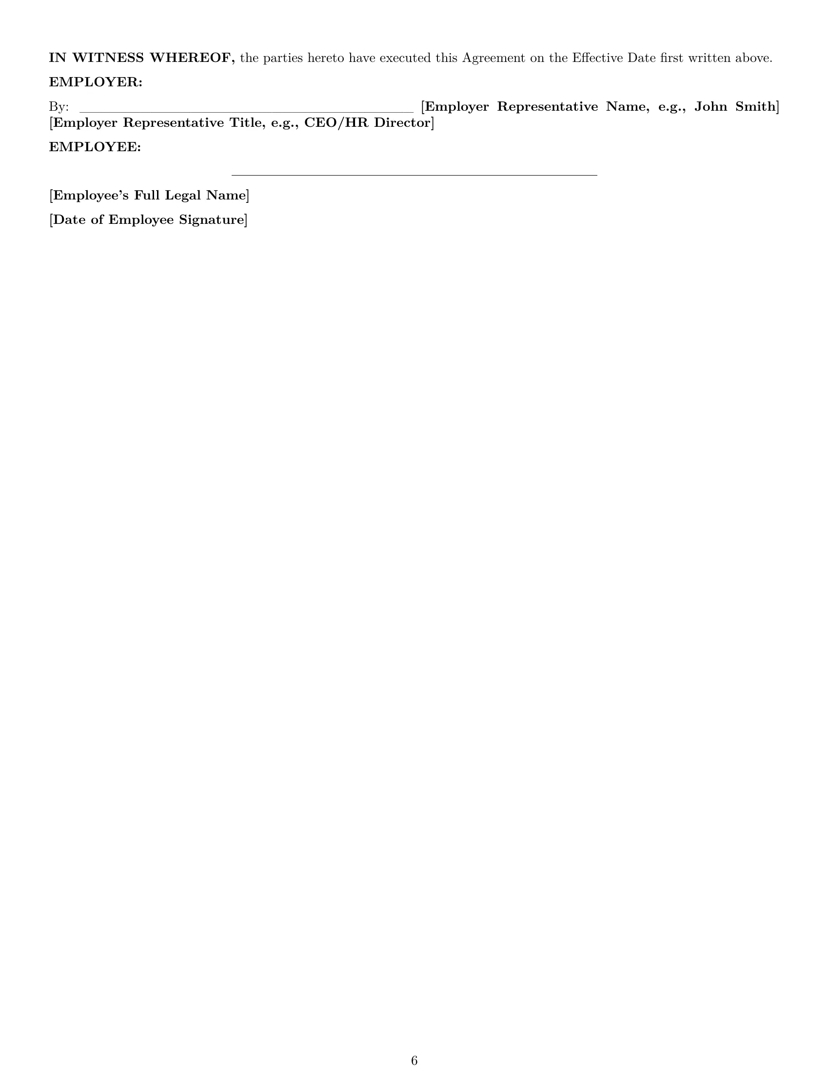 Preview page 6 of Pro California call center representative employment contract template