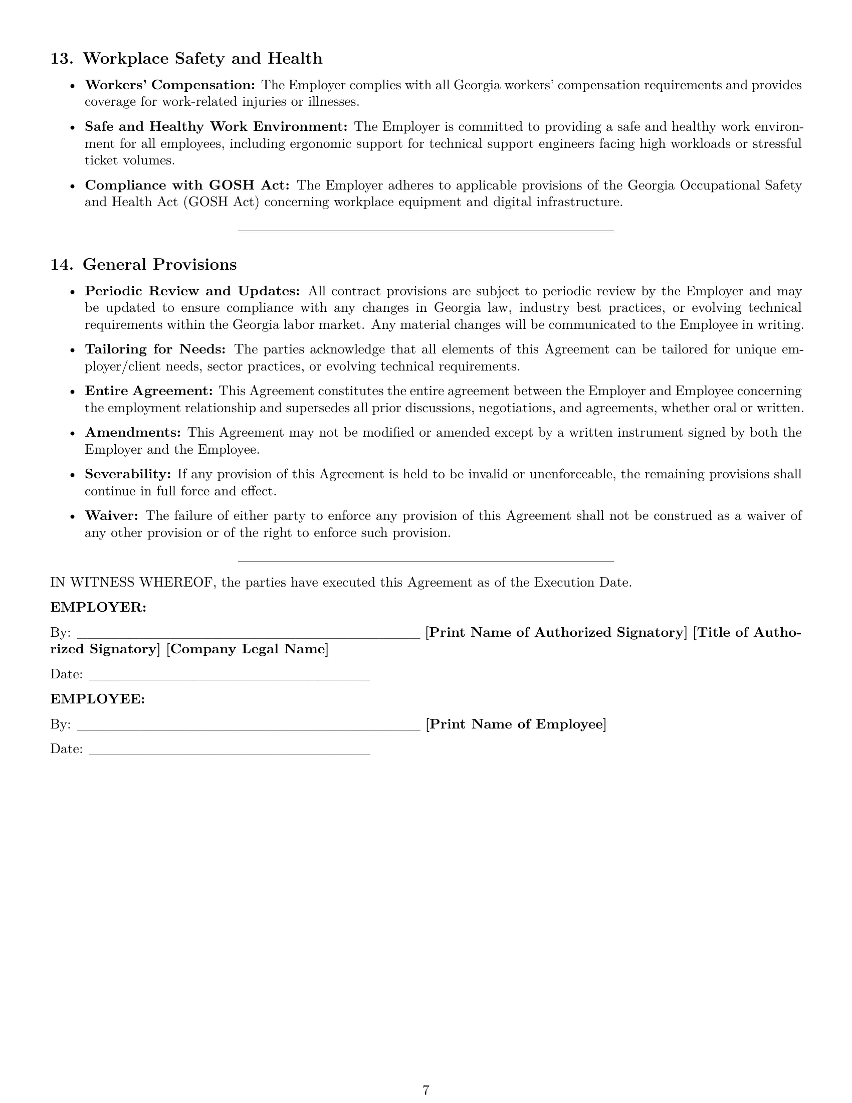Preview page 7 of Pro Georgia technical support engineer employment contract template
