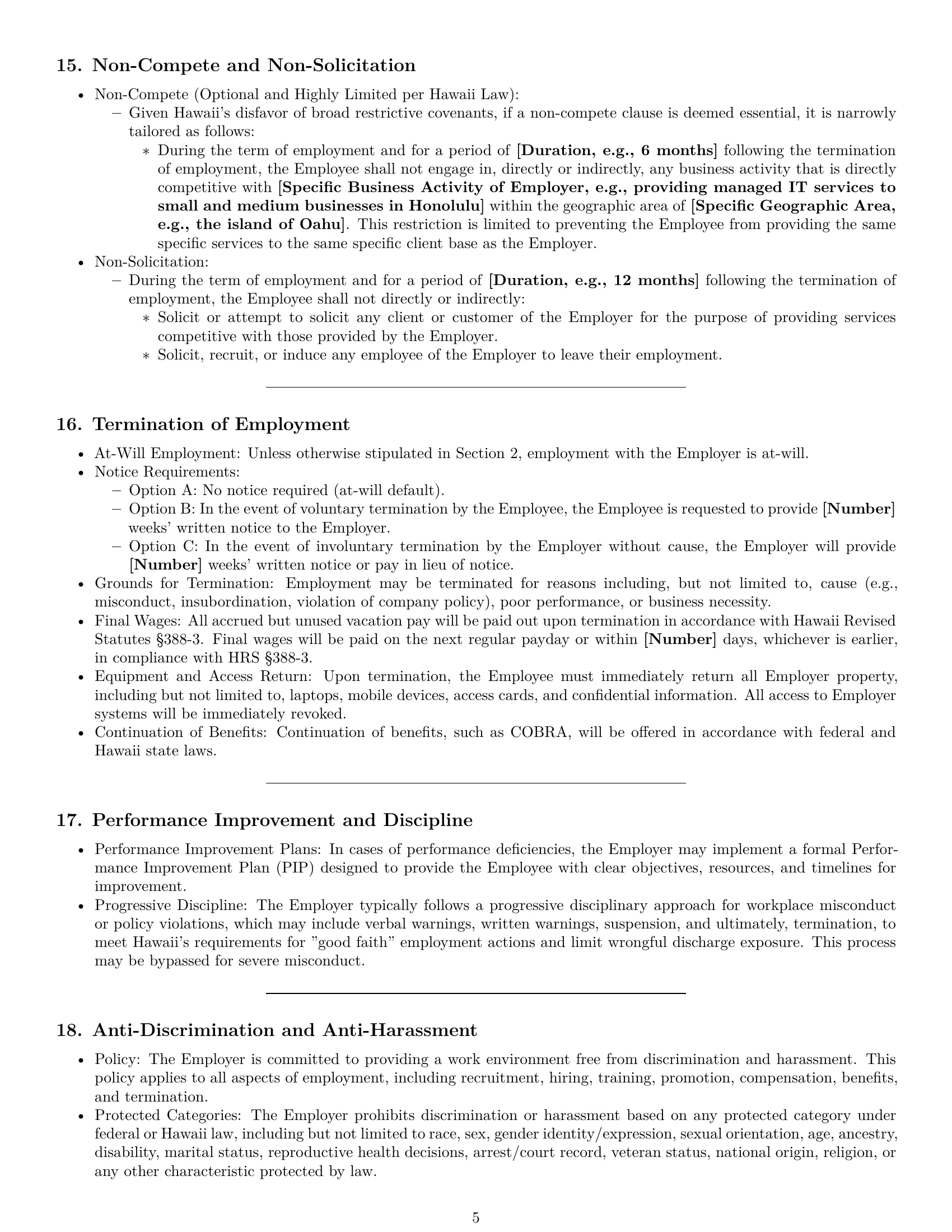 Preview page 5 of Pro Hawaii technical support engineer employment contract template