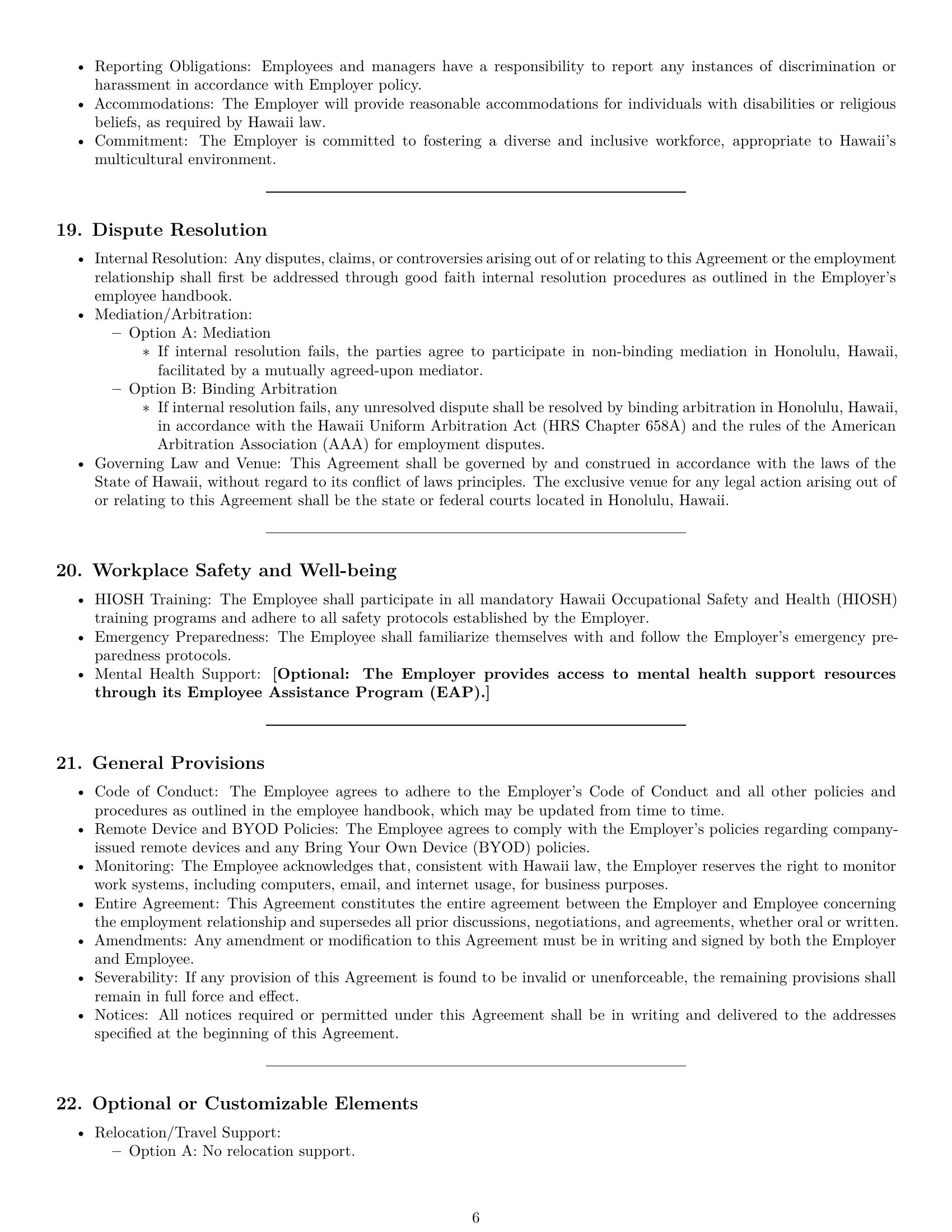Preview page 6 of Pro Hawaii technical support engineer employment contract template