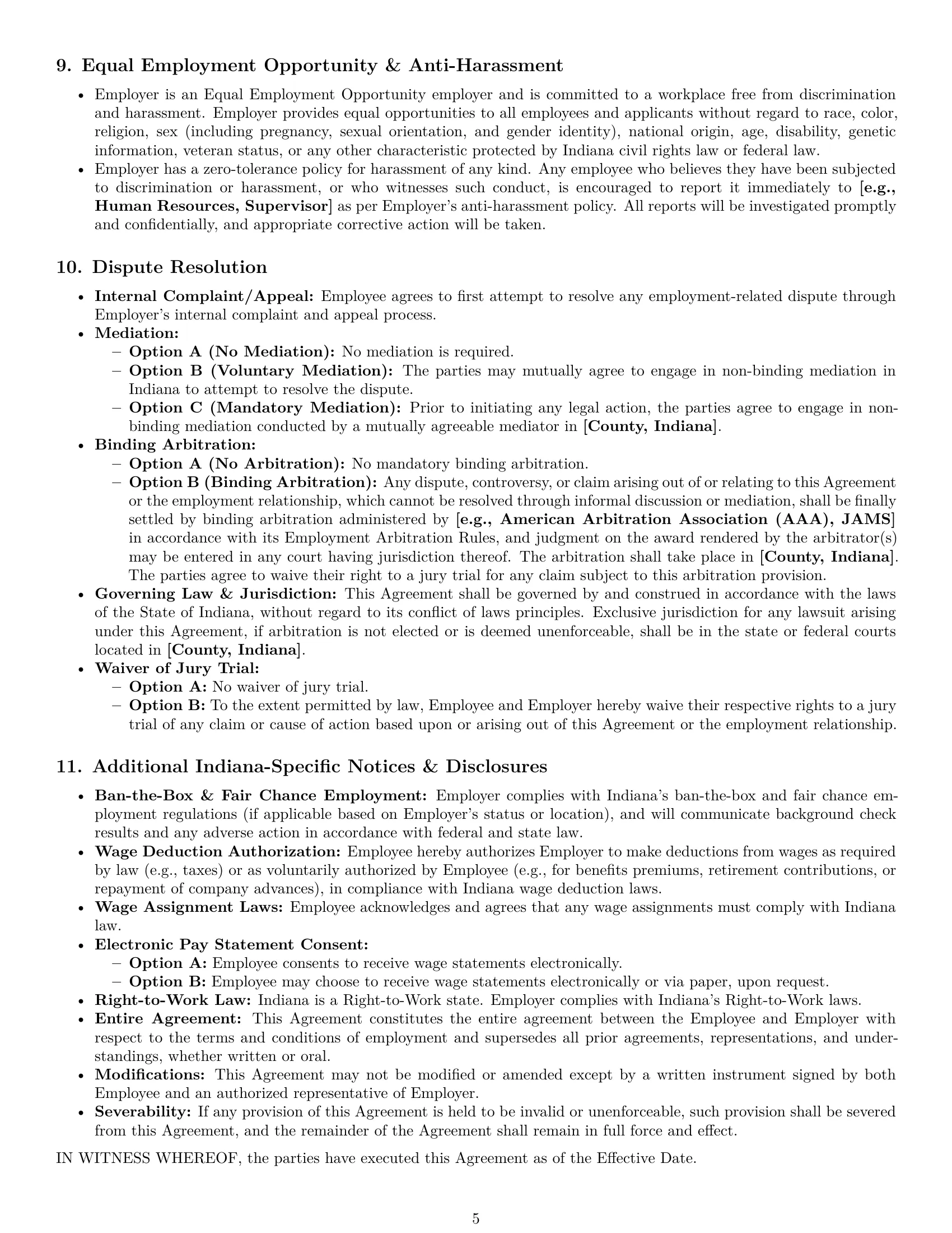 Preview page 5 of Pro Indiana technical support engineer employment contract template
