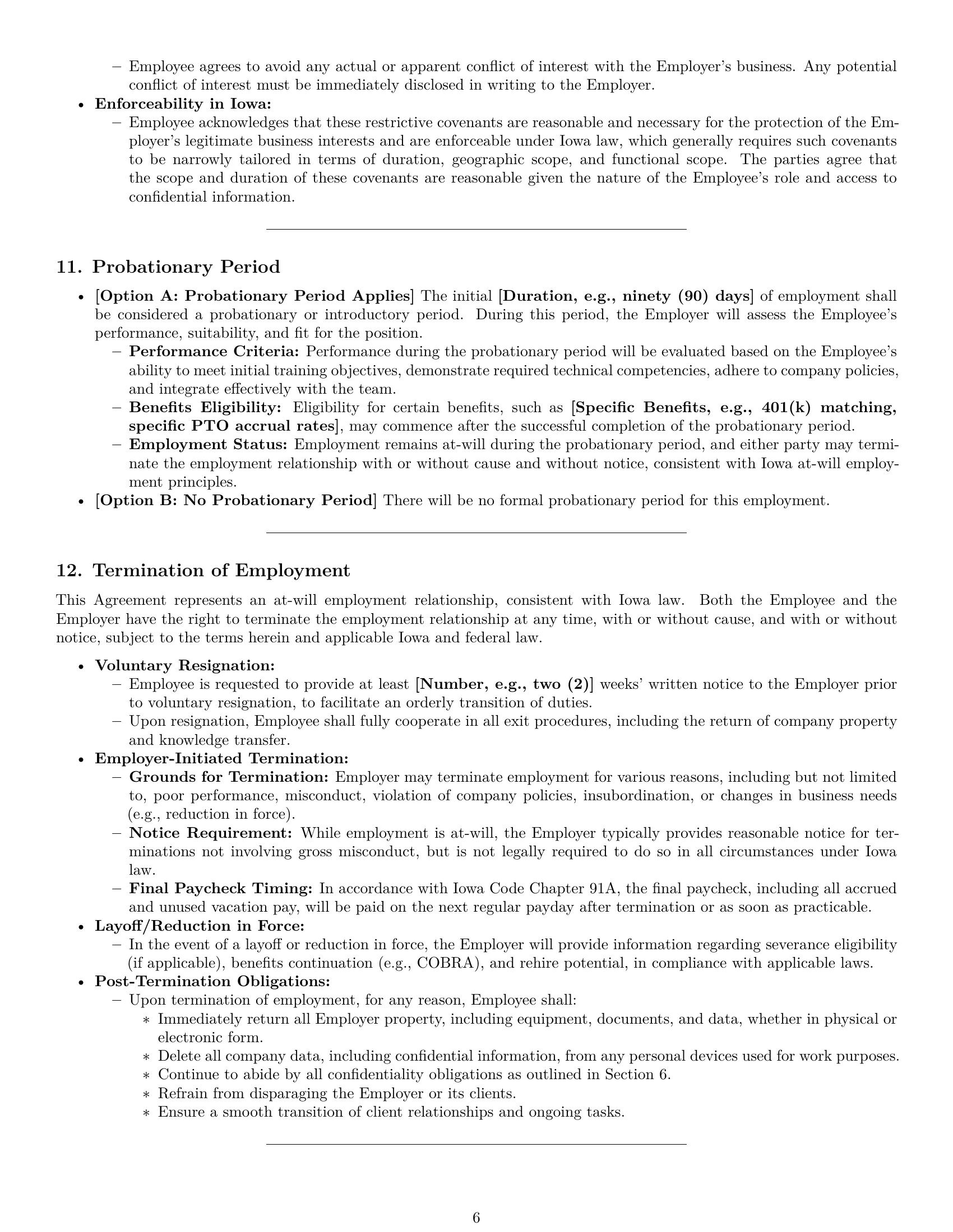 Preview page 6 of Pro Iowa technical support engineer employment contract template