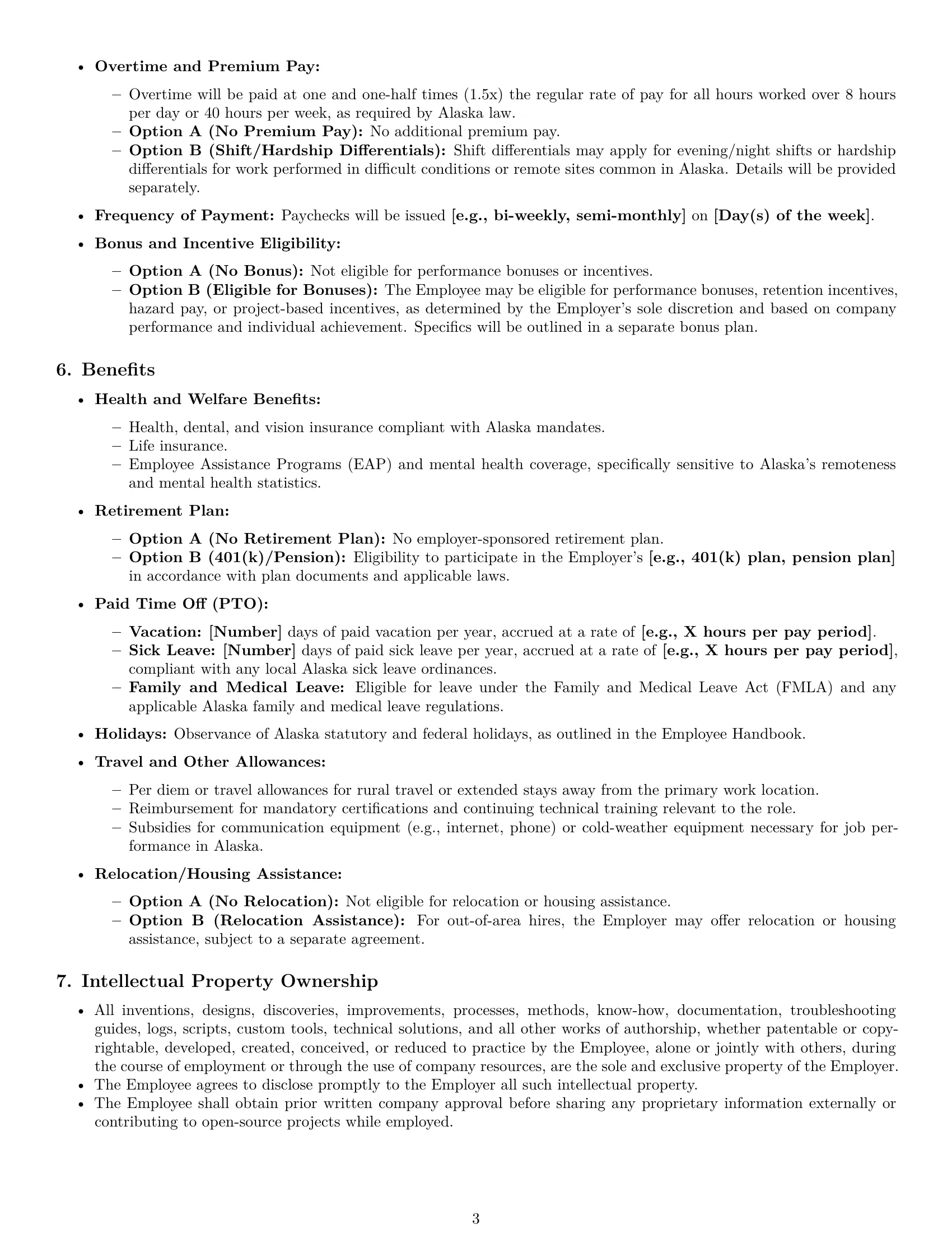Preview page 3 of Pro Alaska technical support engineer employment contract template