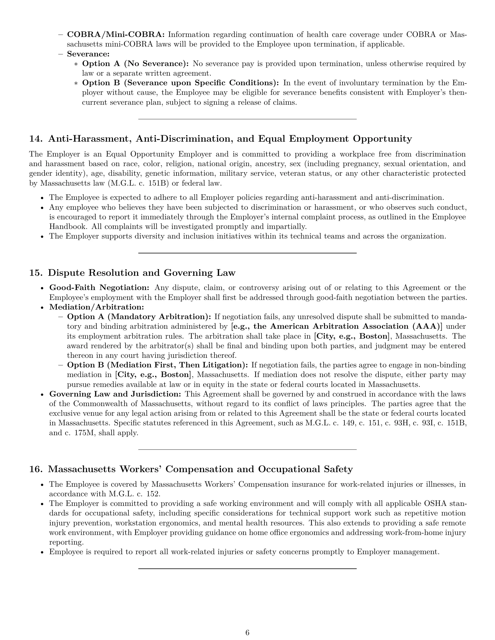Preview page 6 of Pro Massachusetts technical support engineer employment contract template