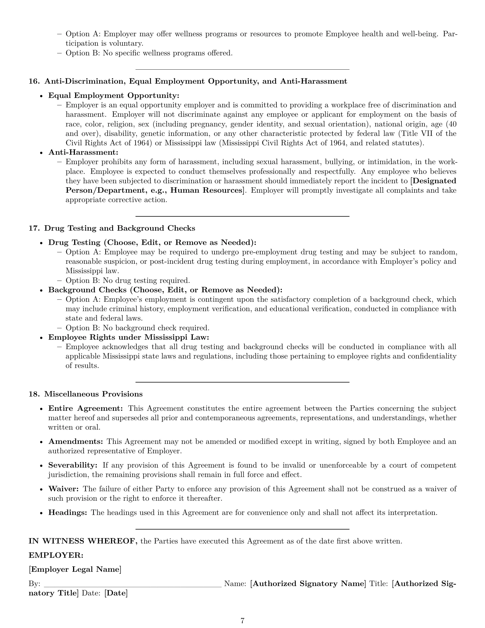 Preview page 7 of Pro Mississippi technical support engineer employment contract template