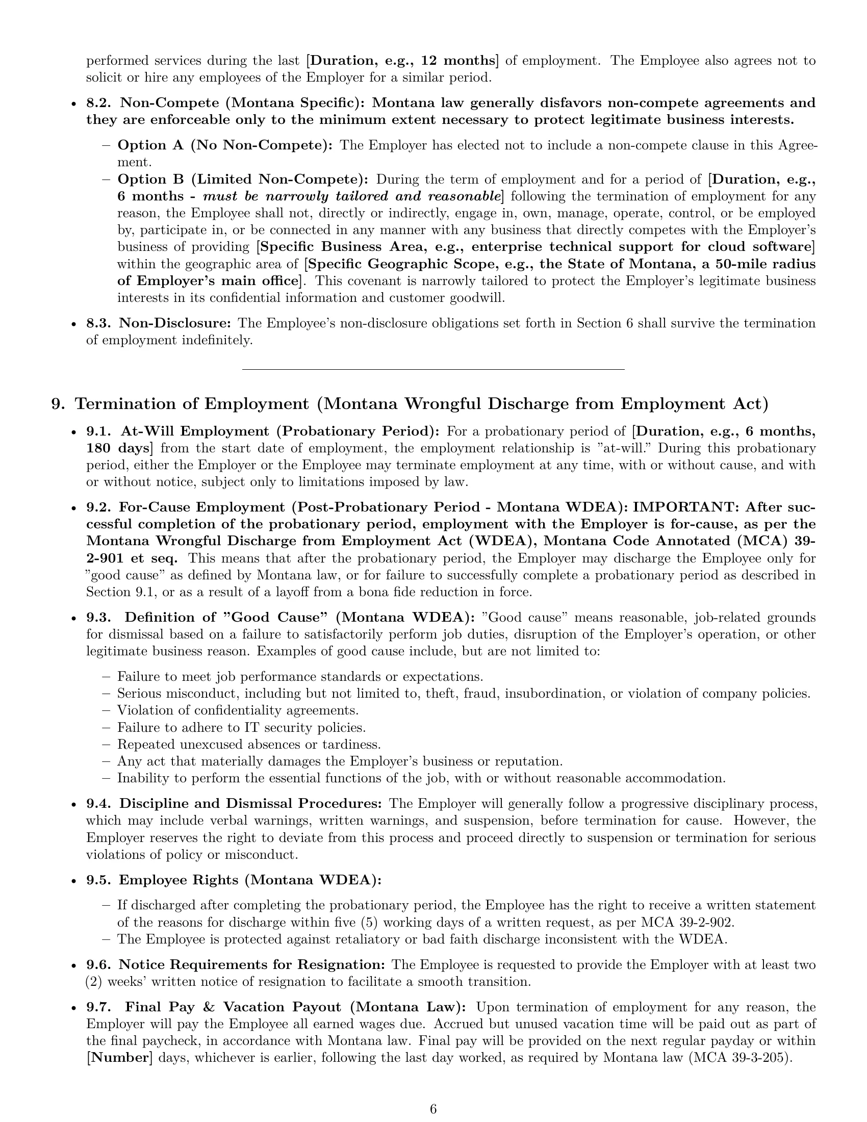 Preview page 6 of Pro Montana technical support engineer employment contract template