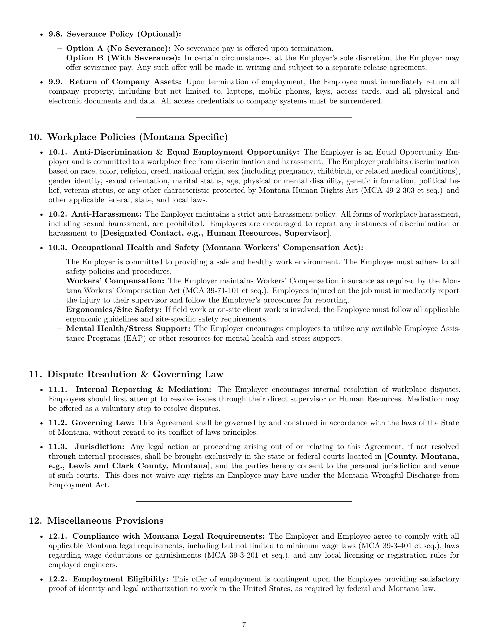 Preview page 7 of Pro Montana technical support engineer employment contract template