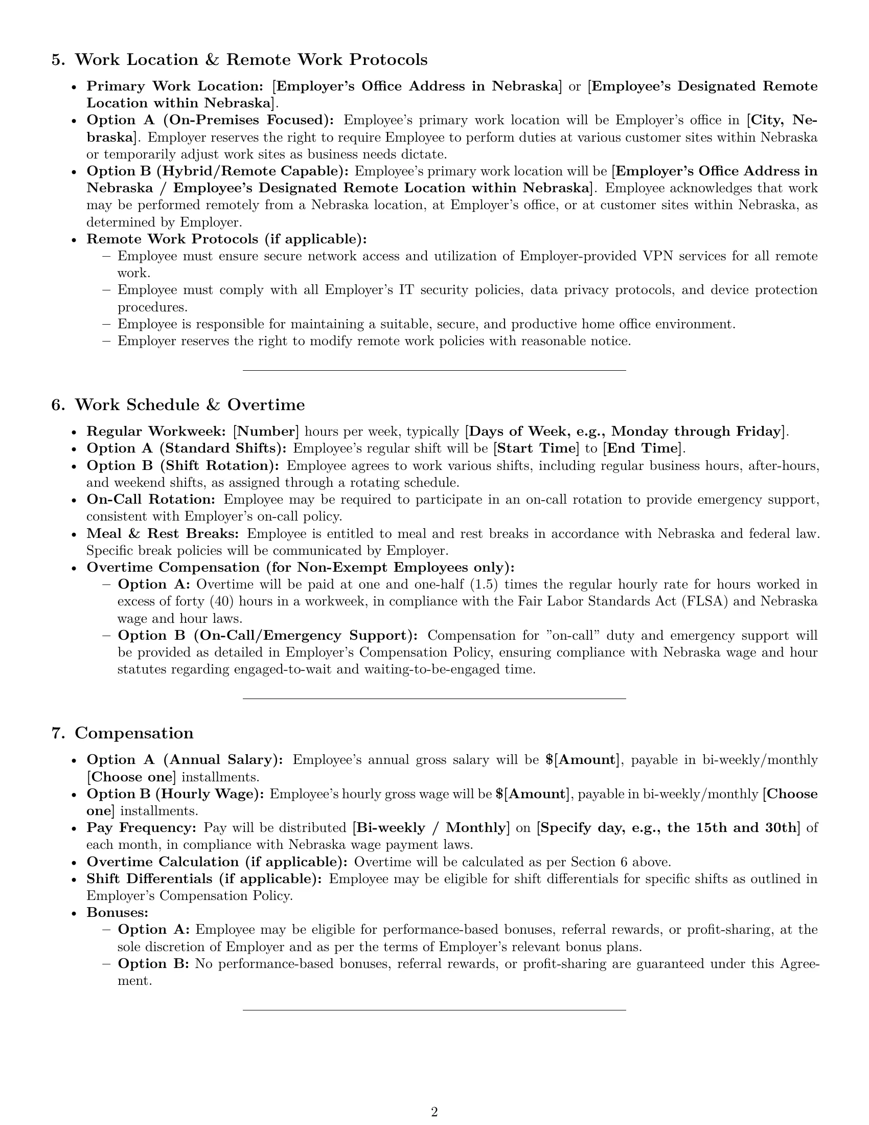 Preview page 2 of Pro Nebraska technical support engineer employment contract template