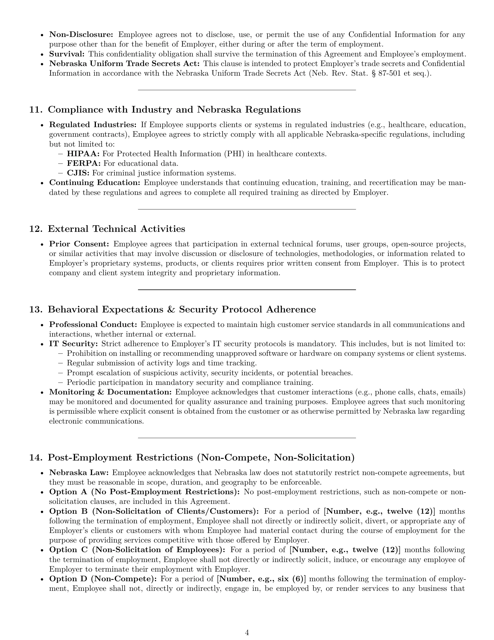 Preview page 4 of Pro Nebraska technical support engineer employment contract template