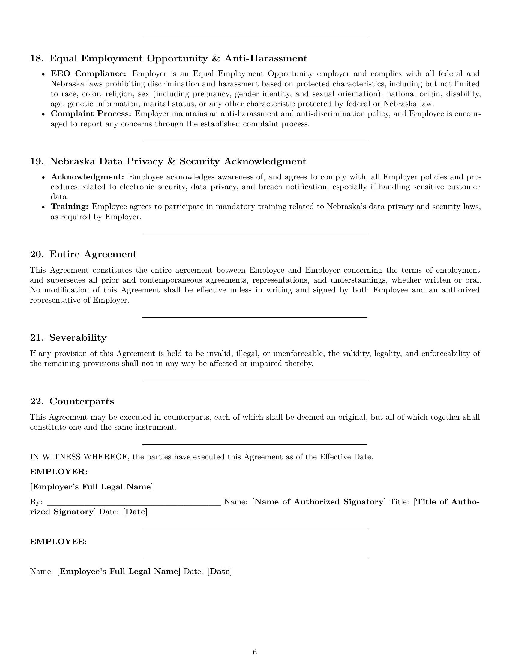 Preview page 6 of Pro Nebraska technical support engineer employment contract template