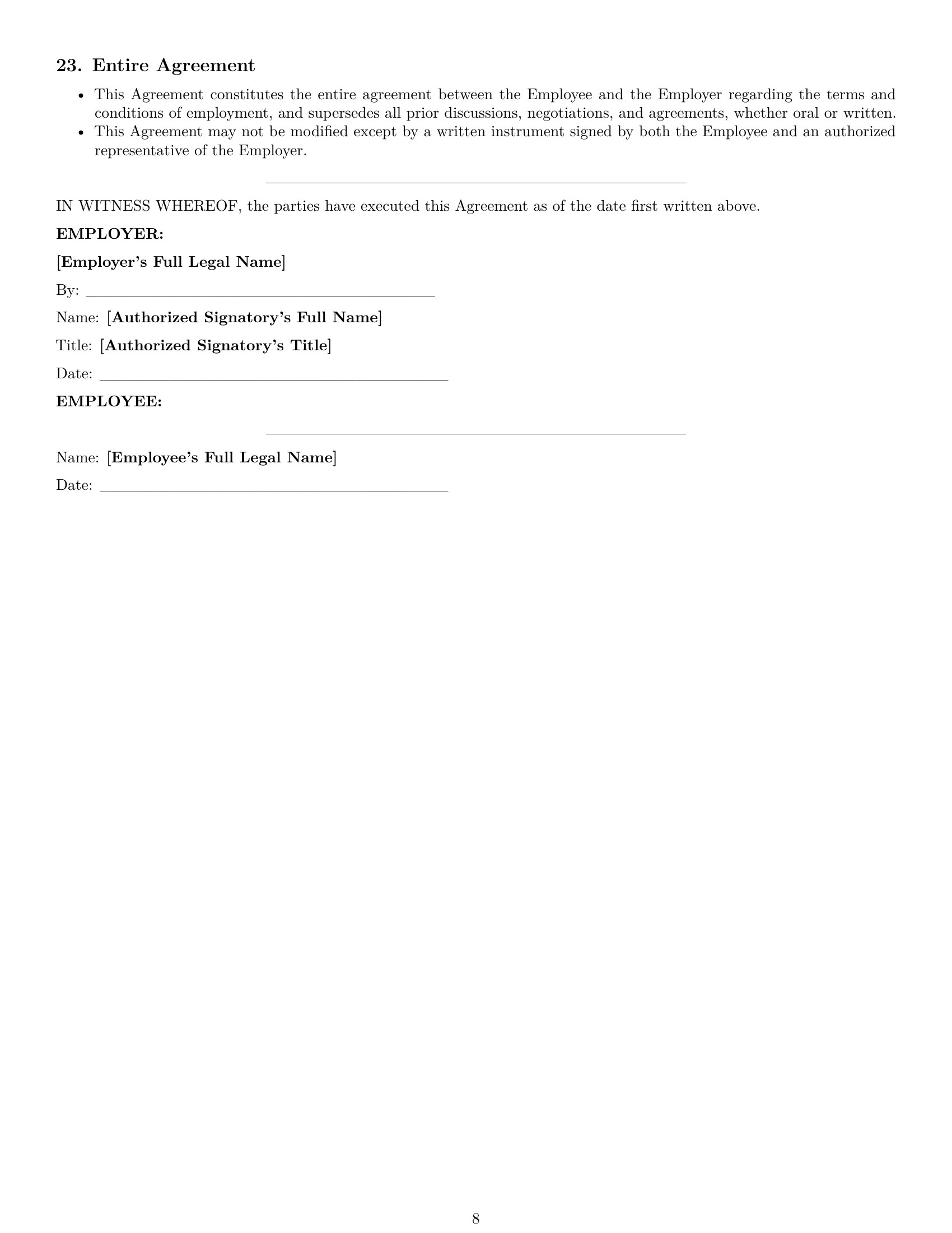 Preview page 8 of Pro New Hampshire technical support engineer employment contract template