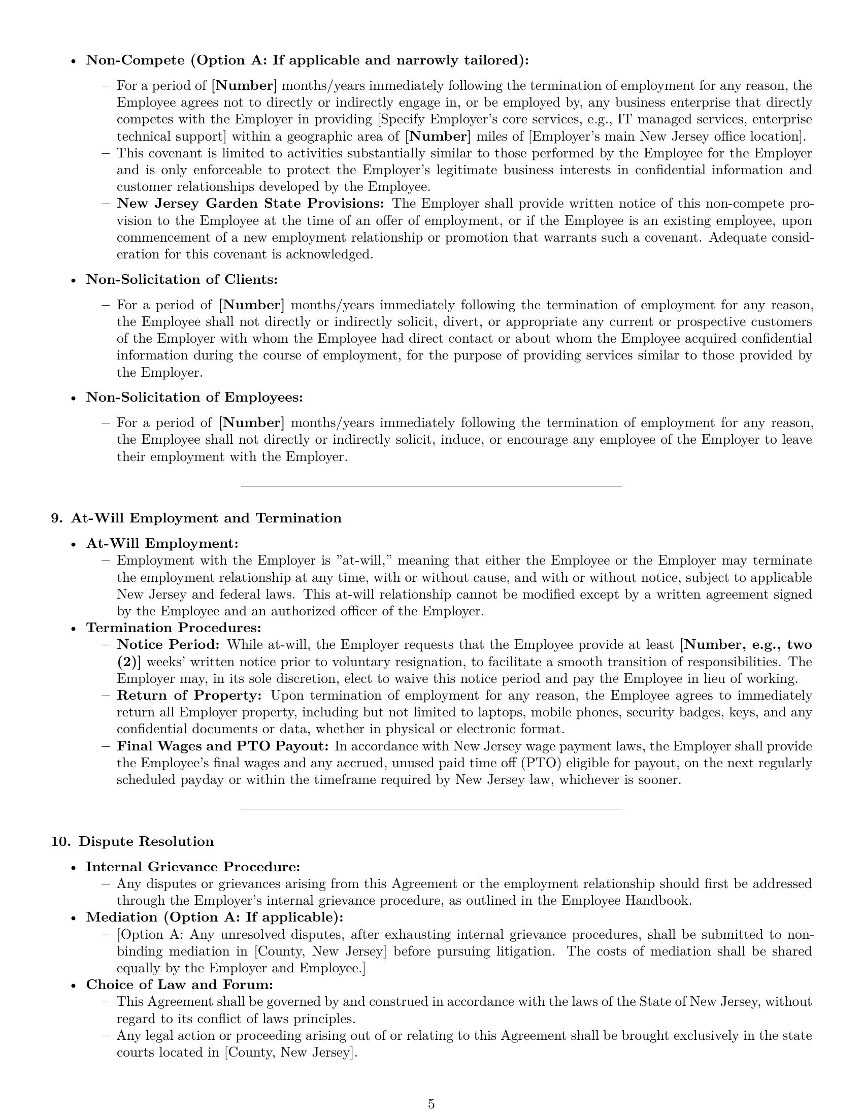 Preview page 5 of Pro New Jersey technical support engineer employment contract template