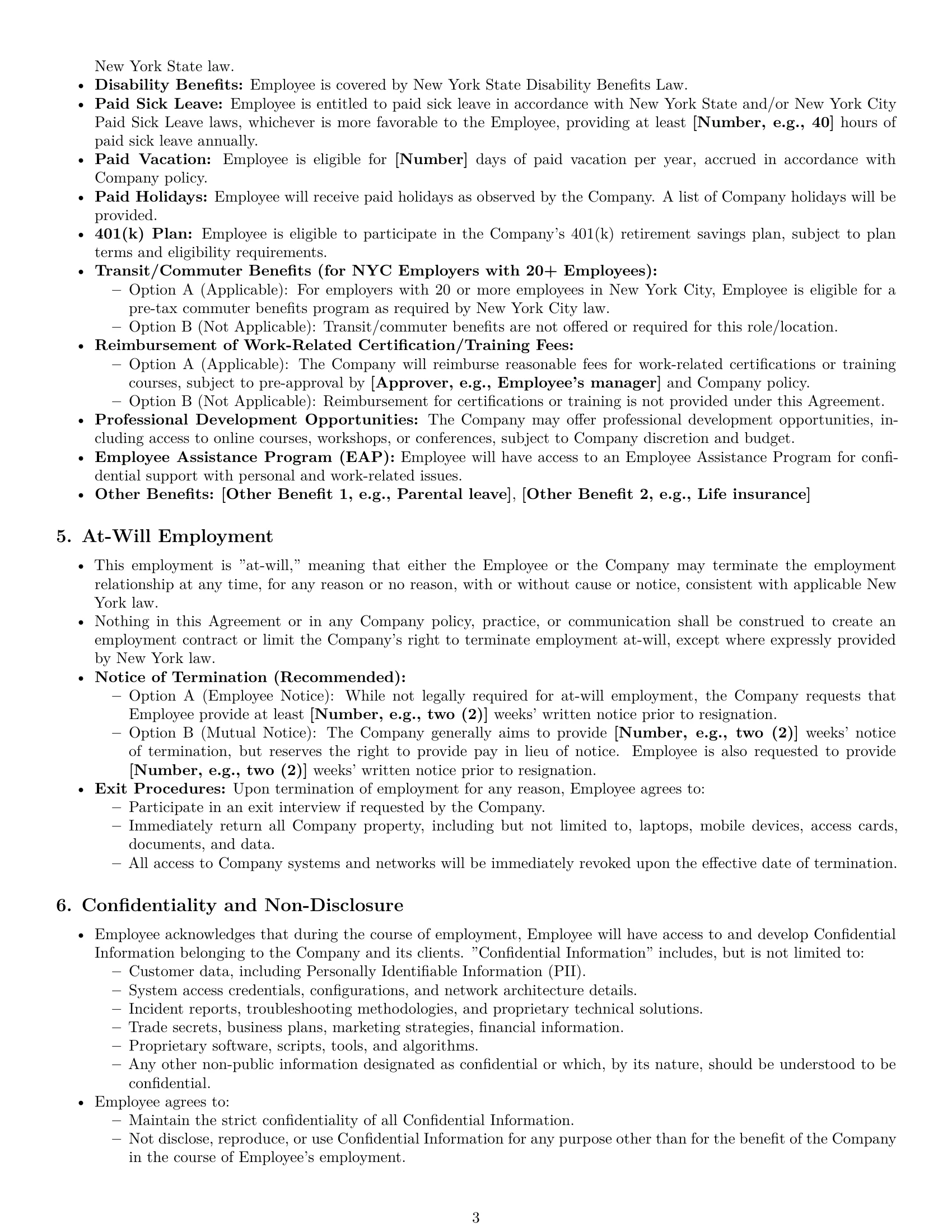 Preview page 3 of Pro New York technical support engineer employment contract template