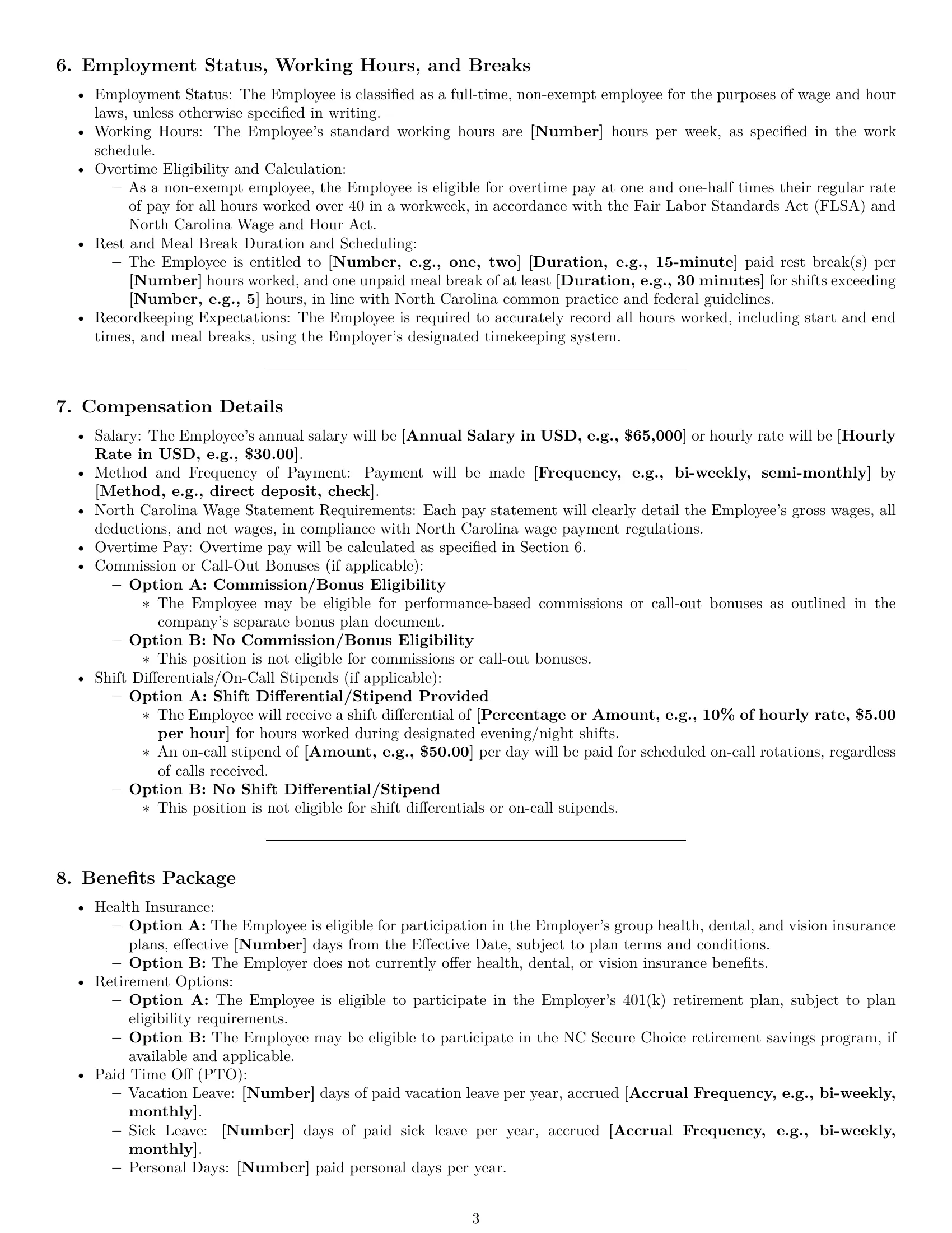 Preview page 3 of Pro North Carolina technical support engineer employment contract template