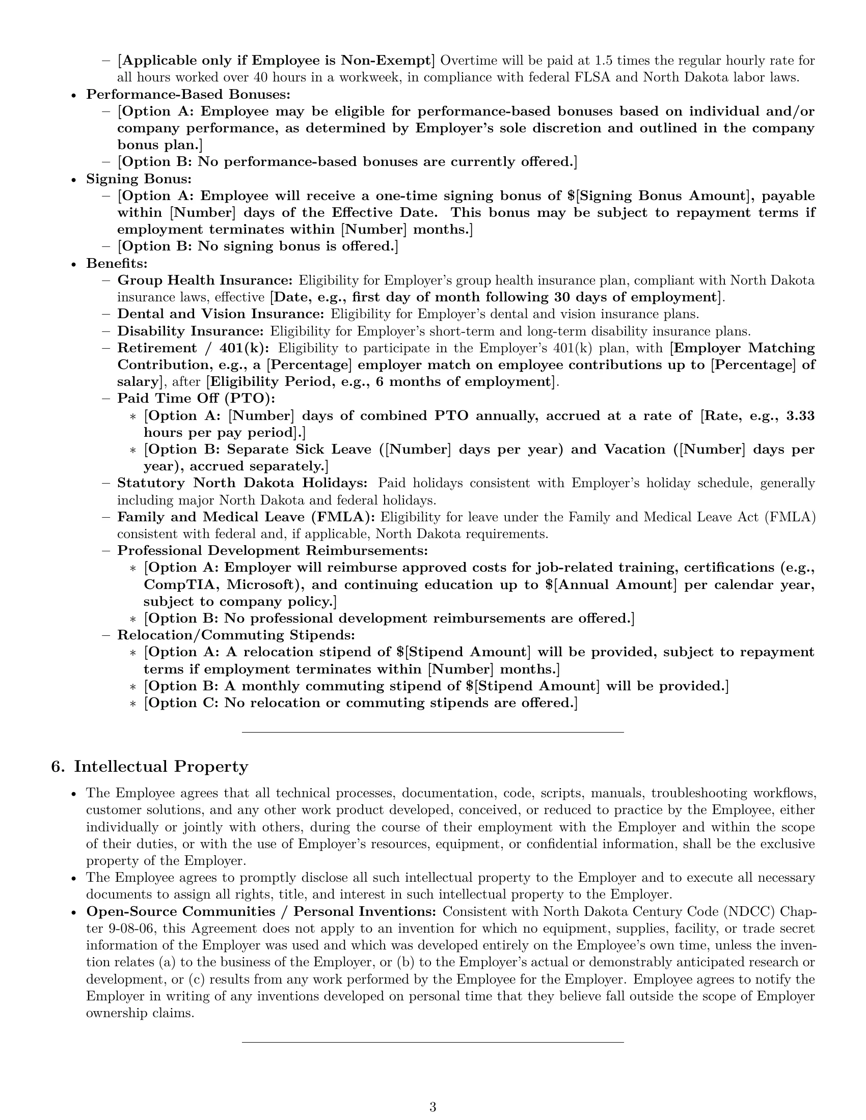 Preview page 3 of Pro North Dakota technical support engineer employment contract template