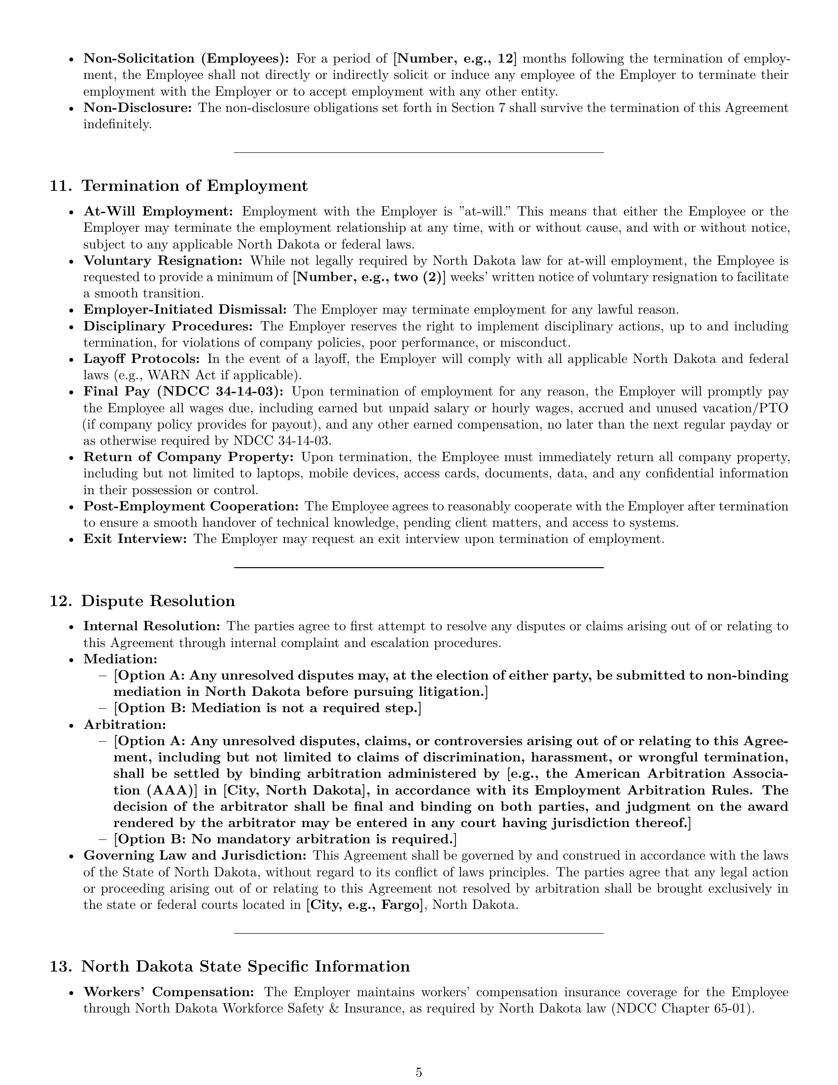 Preview page 5 of Pro North Dakota technical support engineer employment contract template