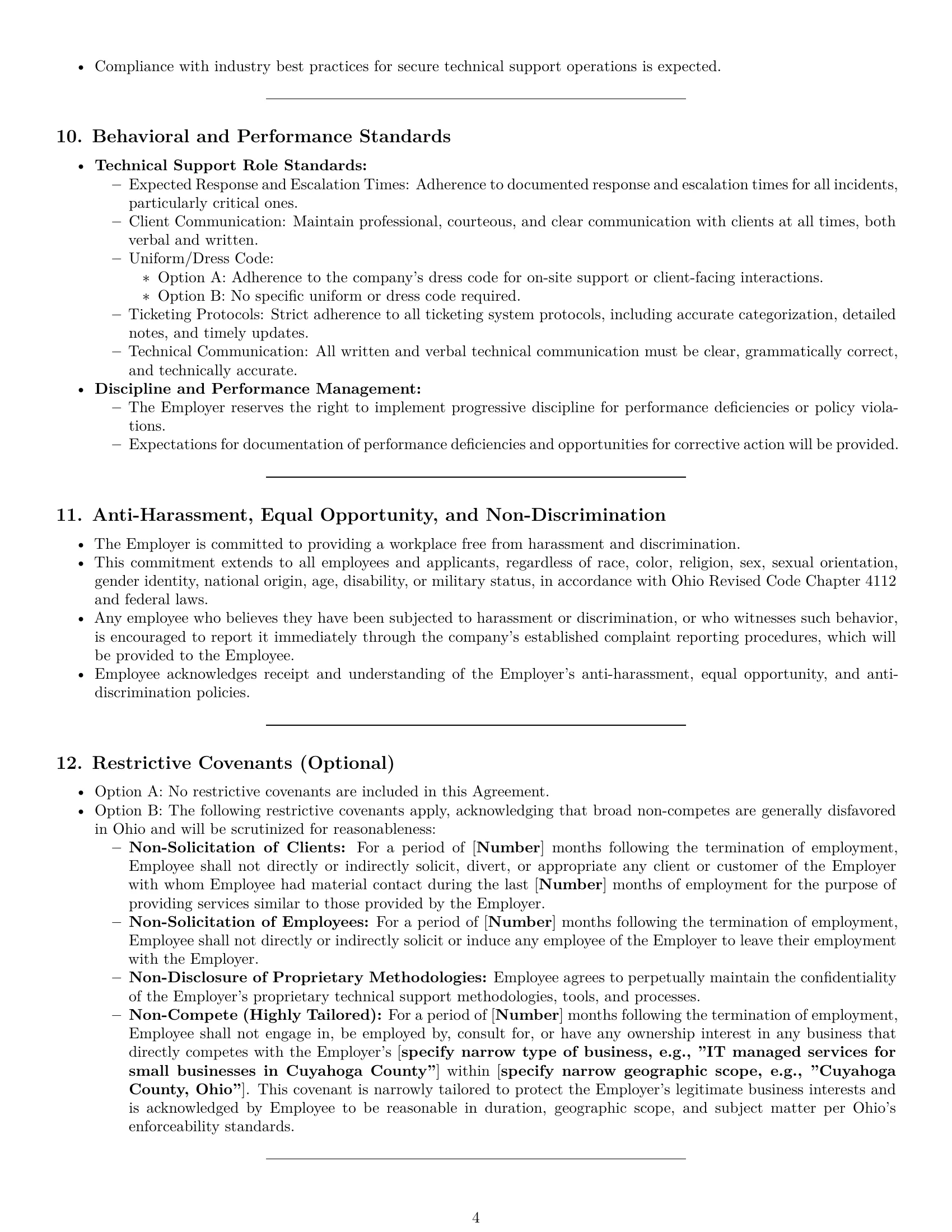 Preview page 4 of Pro Ohio technical support engineer employment contract template